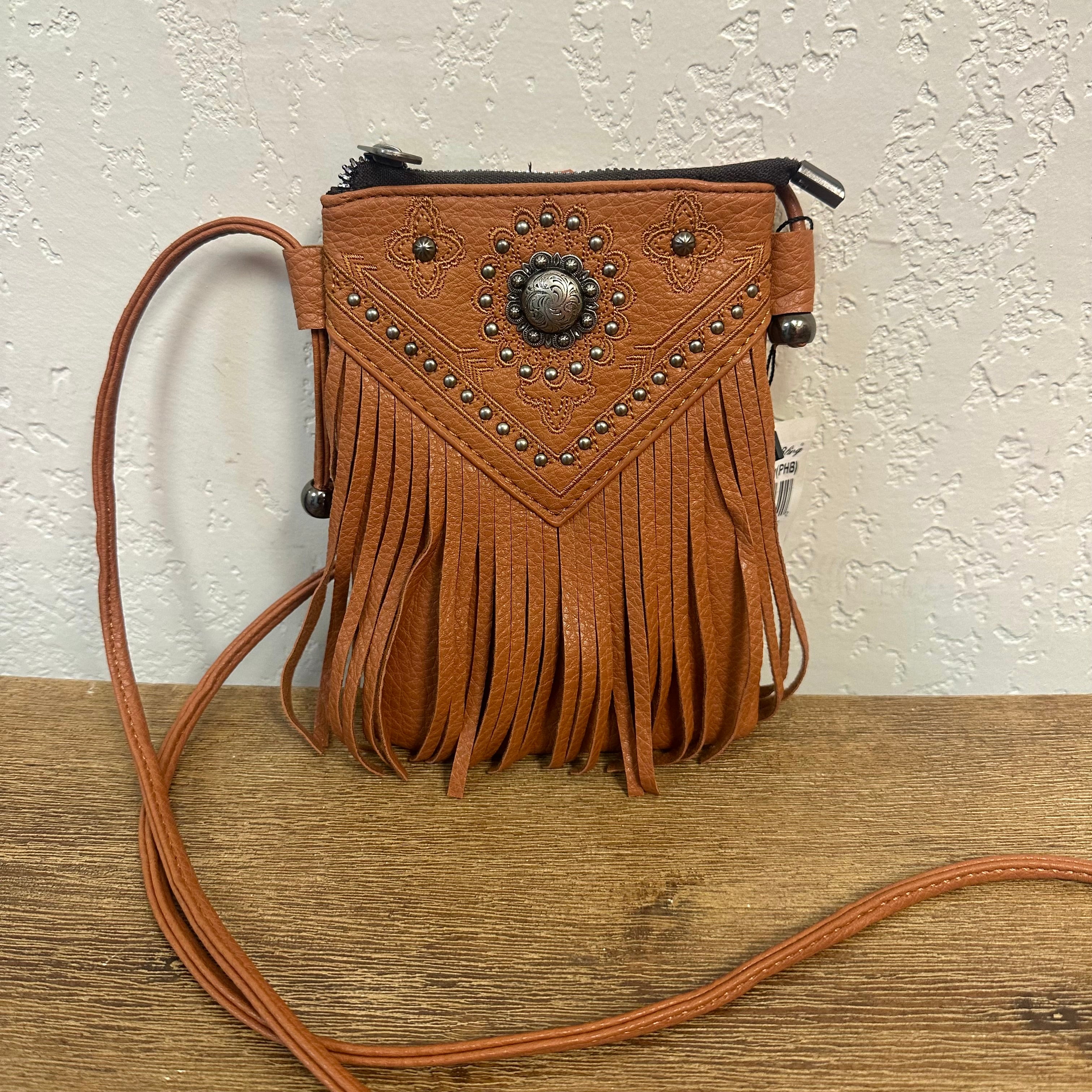 Montana West Caramel Fringe Crossbody