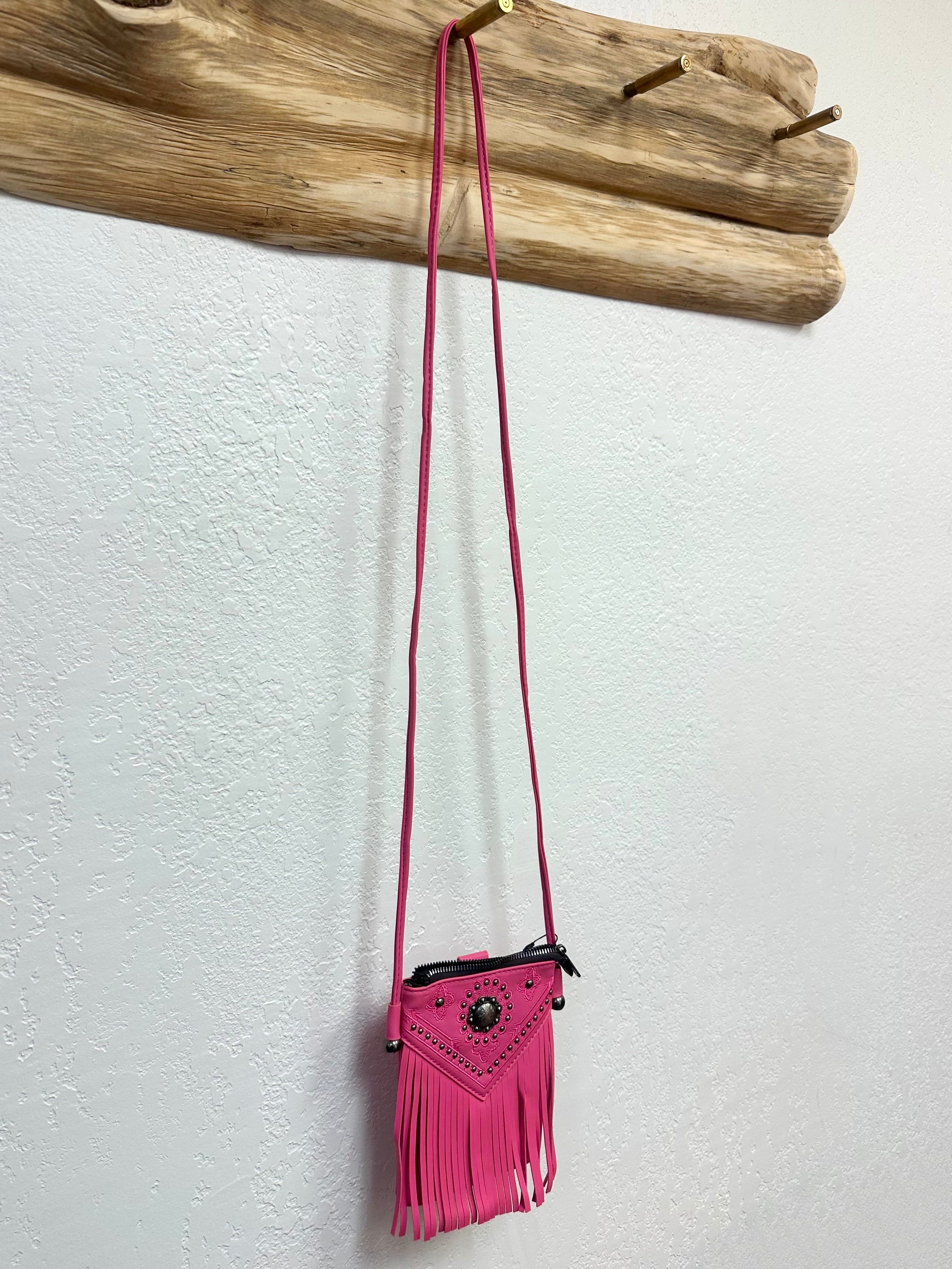Montana West Pink Fringe Crossbody
