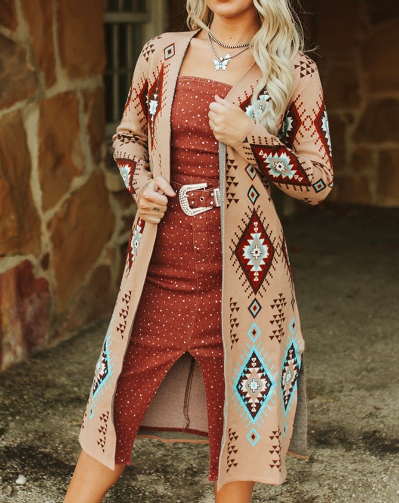 Lucky & Blessed Aztec Knit Cardigan