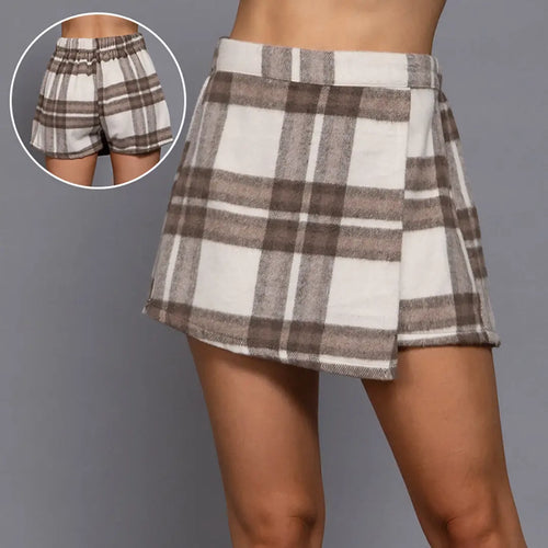 Active USA Cream Flannel Skort