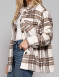 Active USA Cream Flannel Shacket