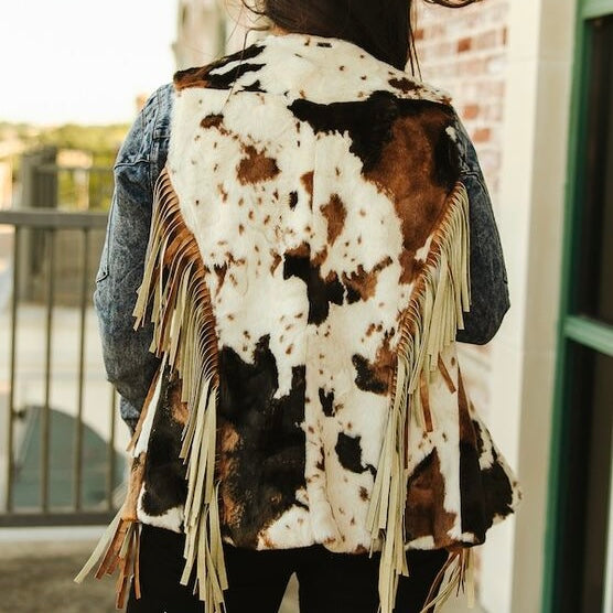 Lucky & Blessed Cowhide Fringe Vest