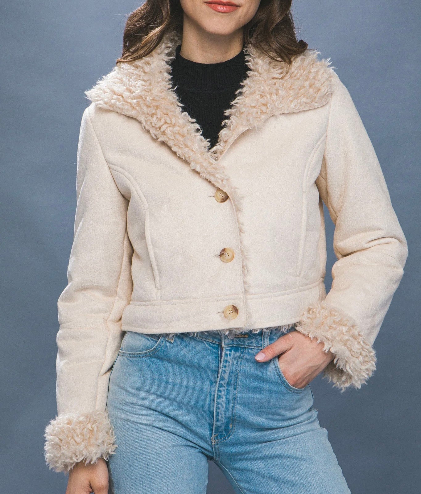 Active USA Beige Fur-Lined Jacket
