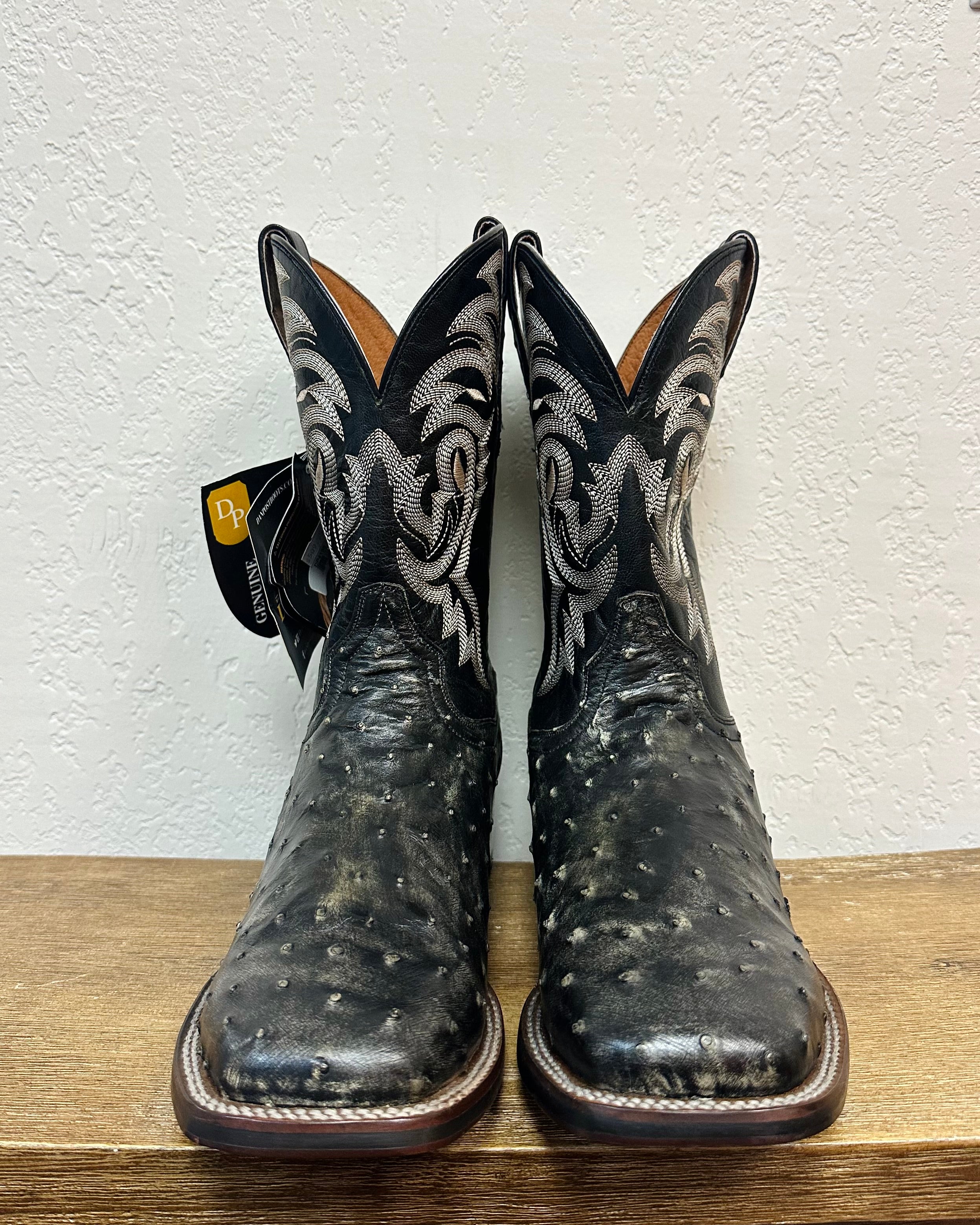 Dan Post Black Genuine Ostrich Boots