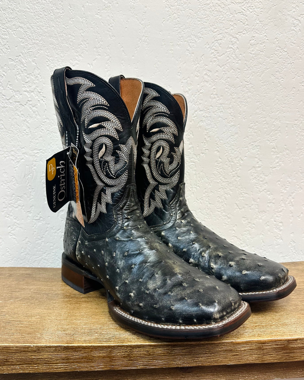 Dan Post Black Genuine Ostrich Boots