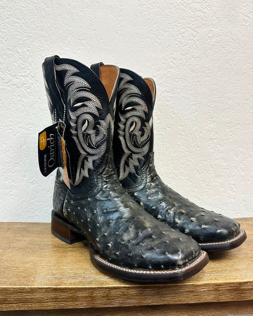 Dan Post Black Genuine Ostrich Boots
