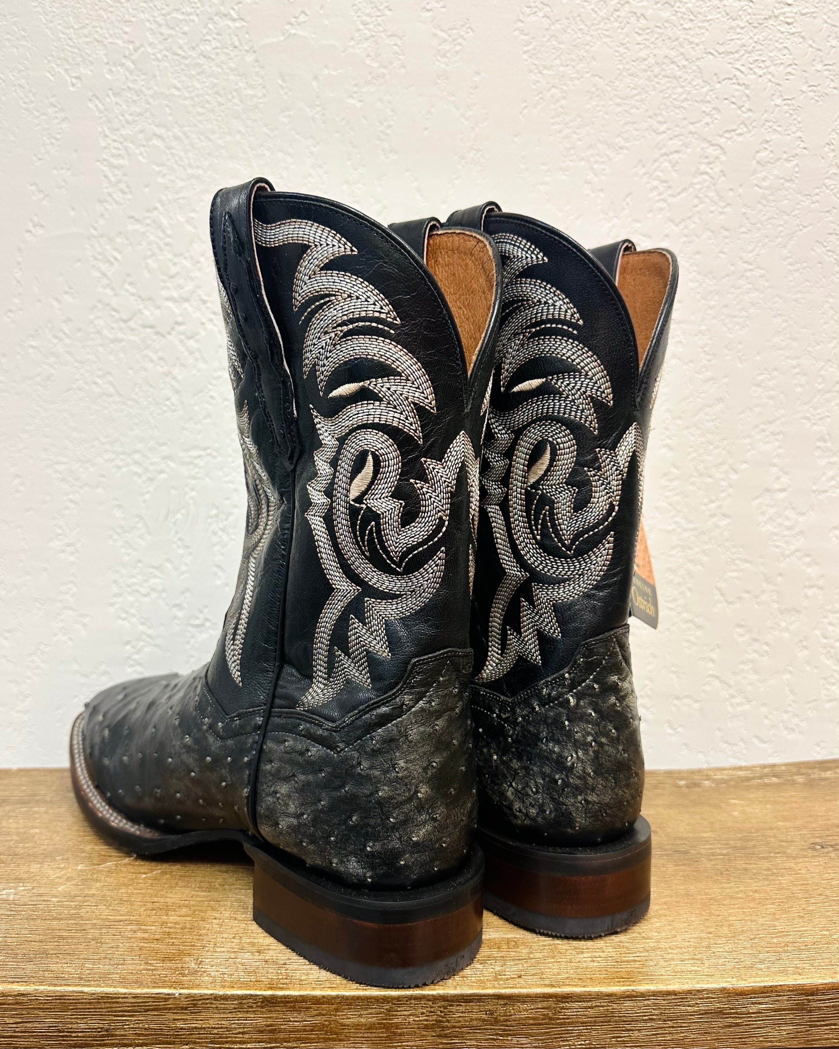 Dan Post Black Genuine Ostrich Boots