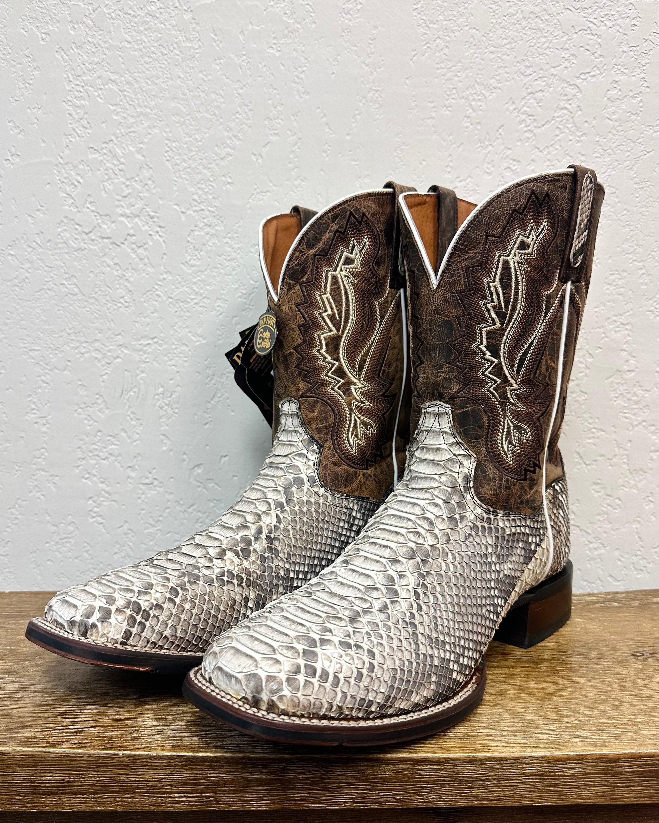 Dan Post White Genuine Python Boots