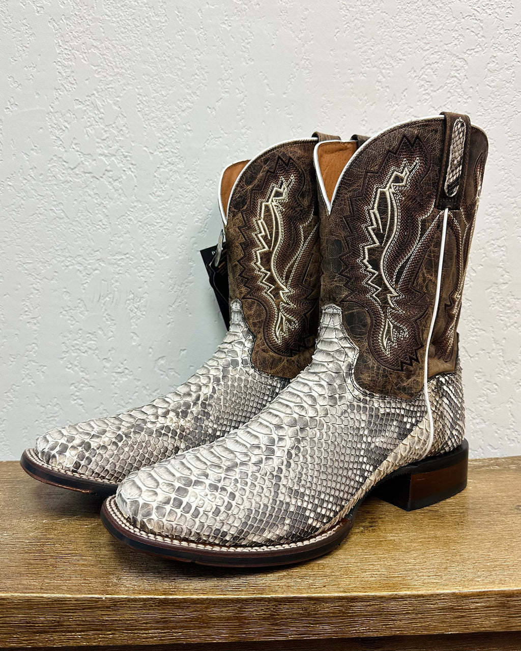 Dan Post White Genuine Python Boots