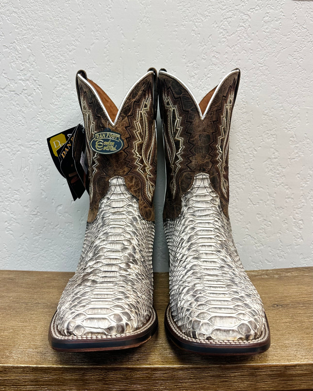 Dan Post White Genuine Python Boots