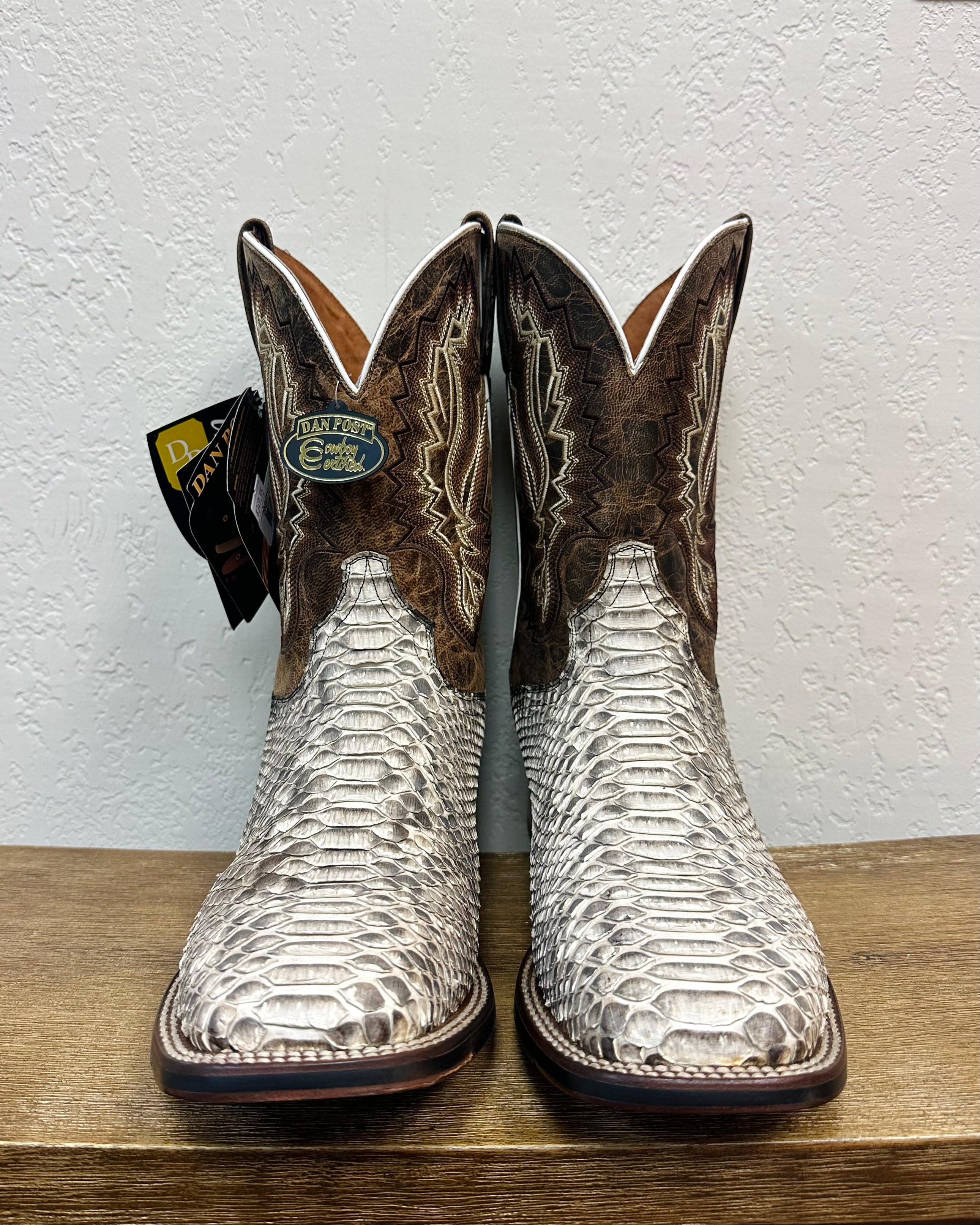Dan Post White Genuine Python Boots