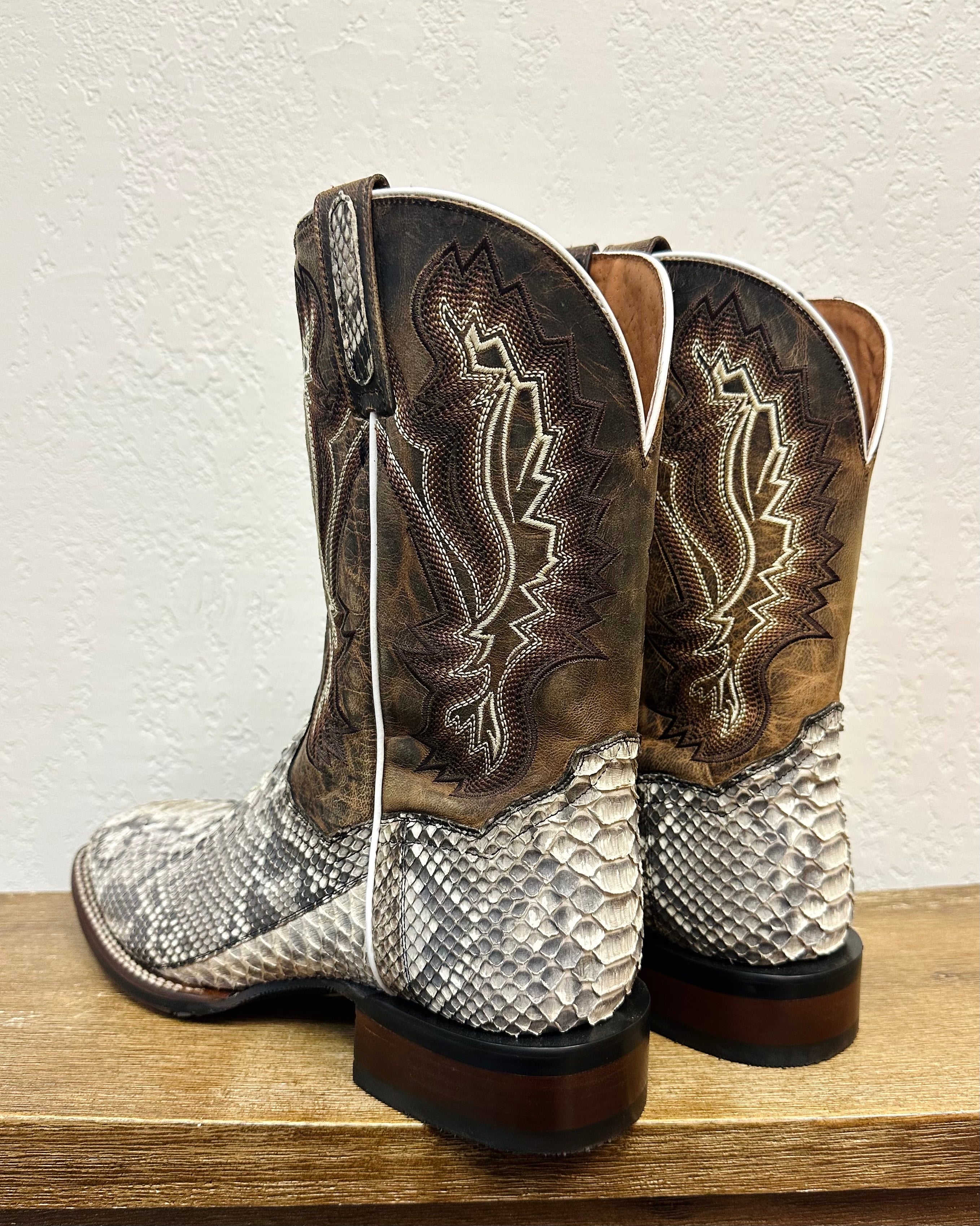 Dan Post White Genuine Python Boots