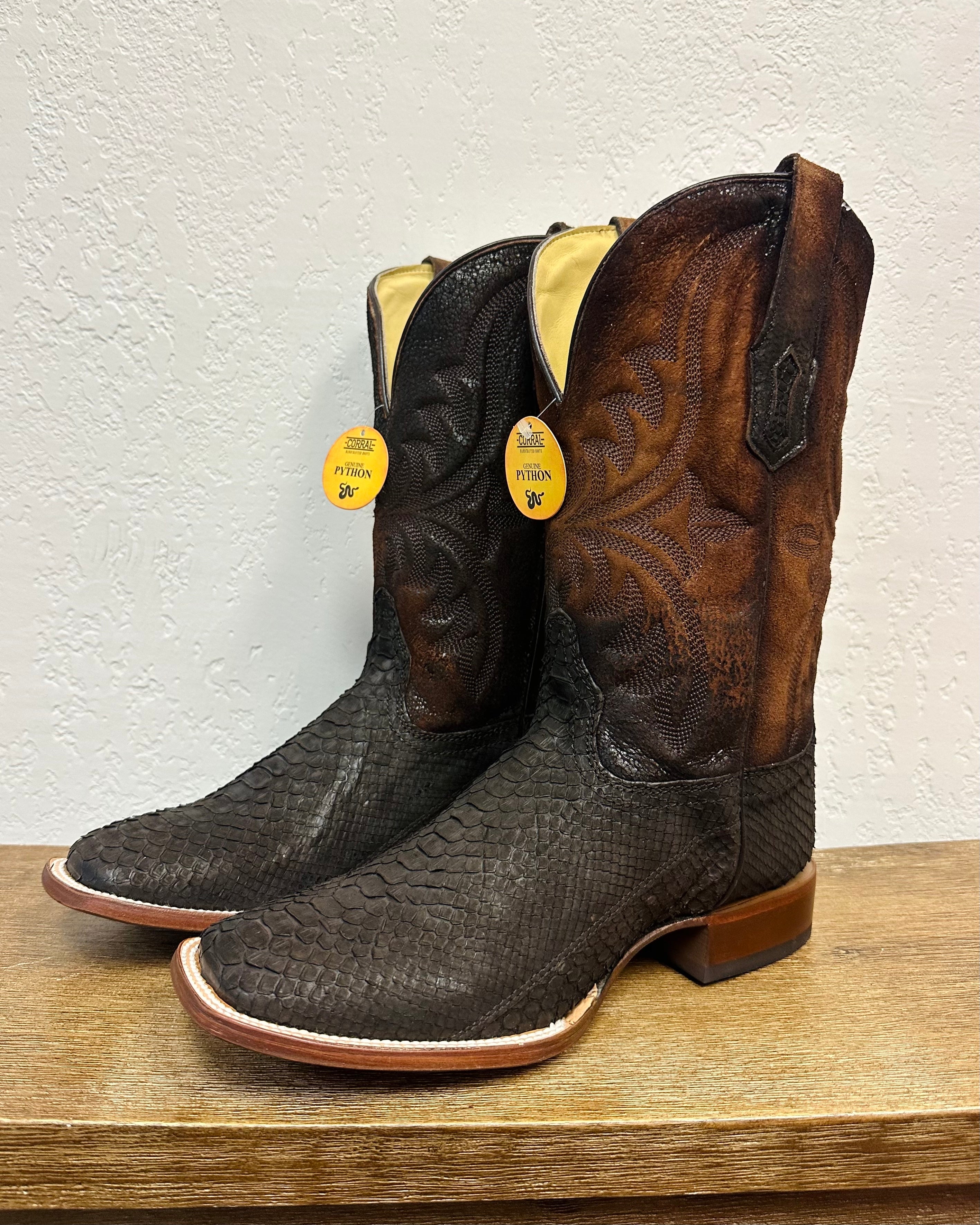Corral Brown Genuine Python Boots