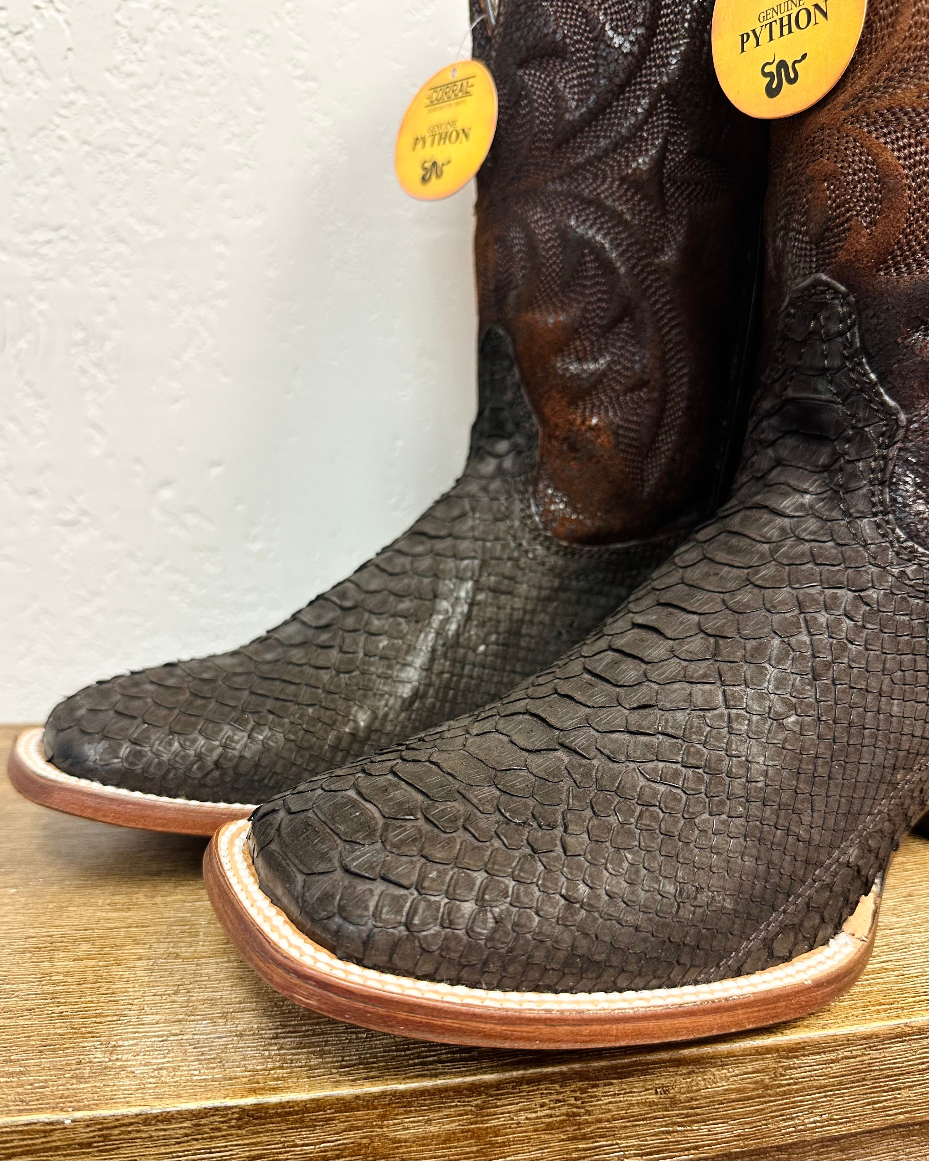 Corral Brown Genuine Python Boots