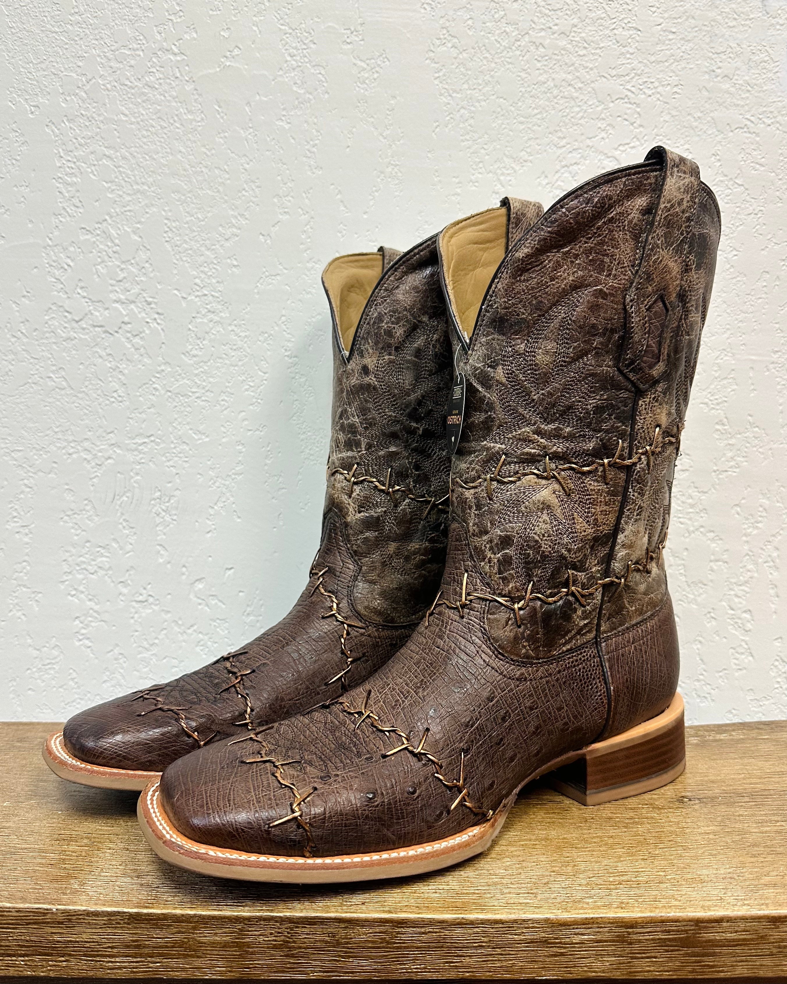 Corral Mocha Genuine Ostrich Boots