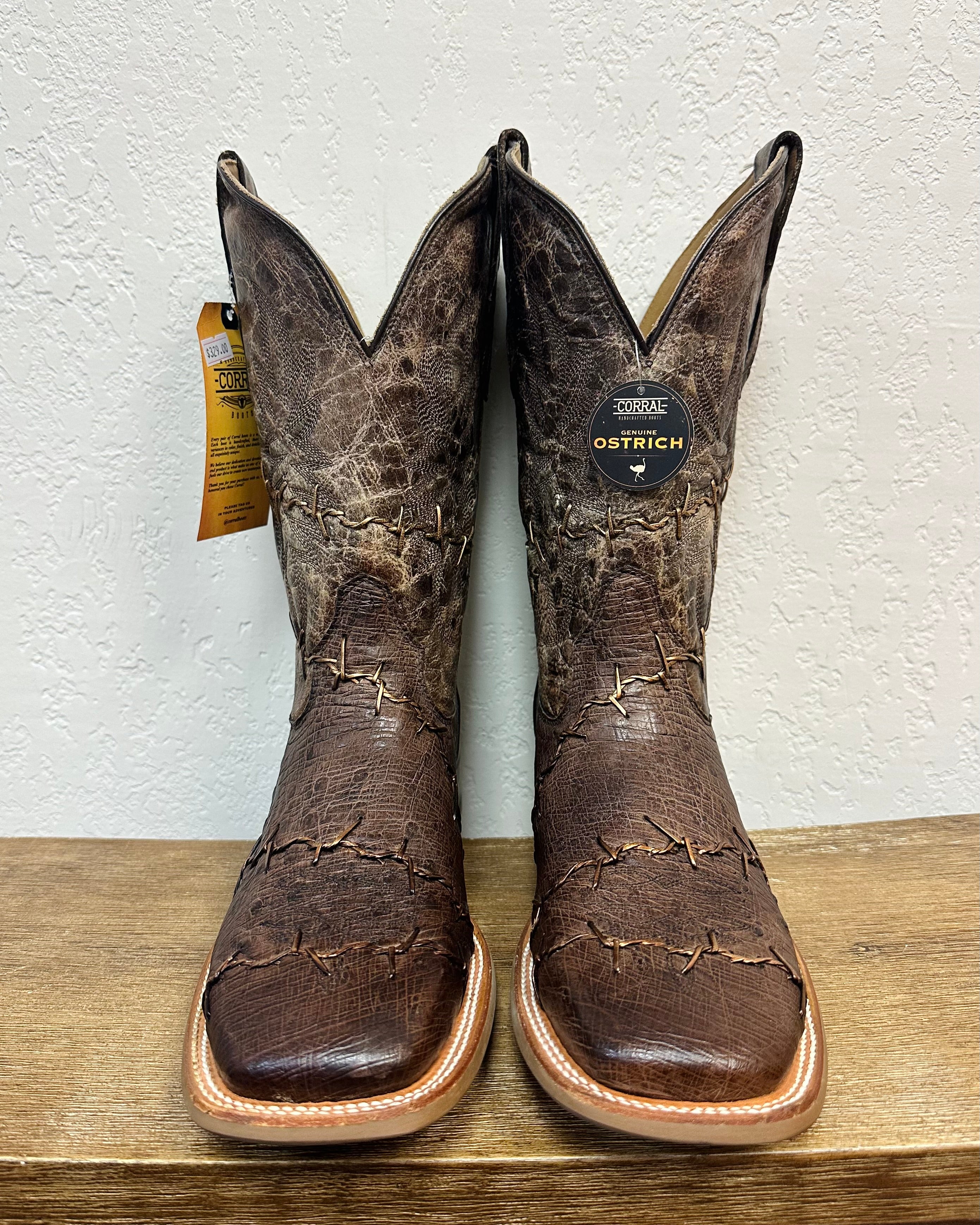 Corral Mocha Genuine Ostrich Boots