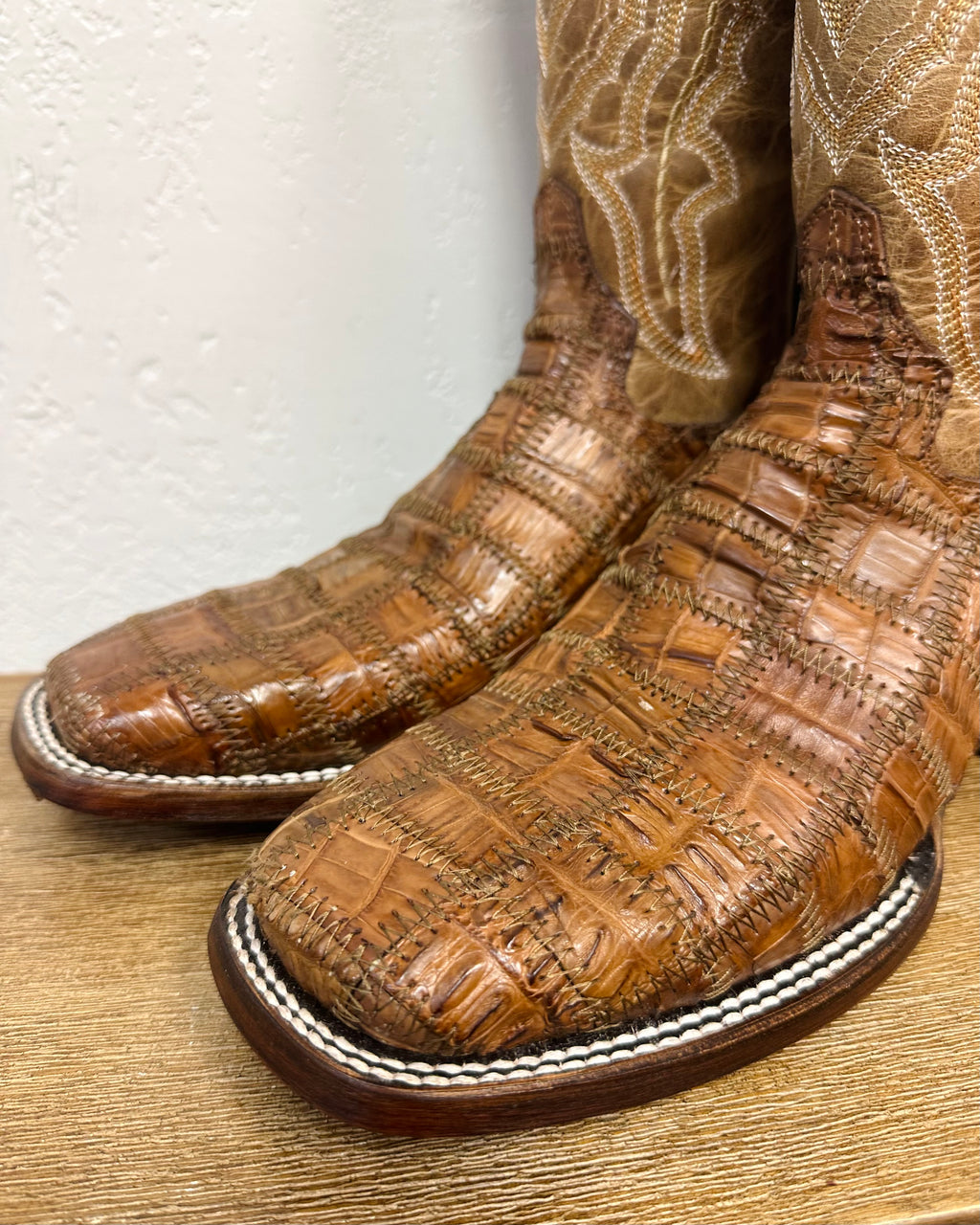 Circle G Genuine Caiman Patchwork Boots