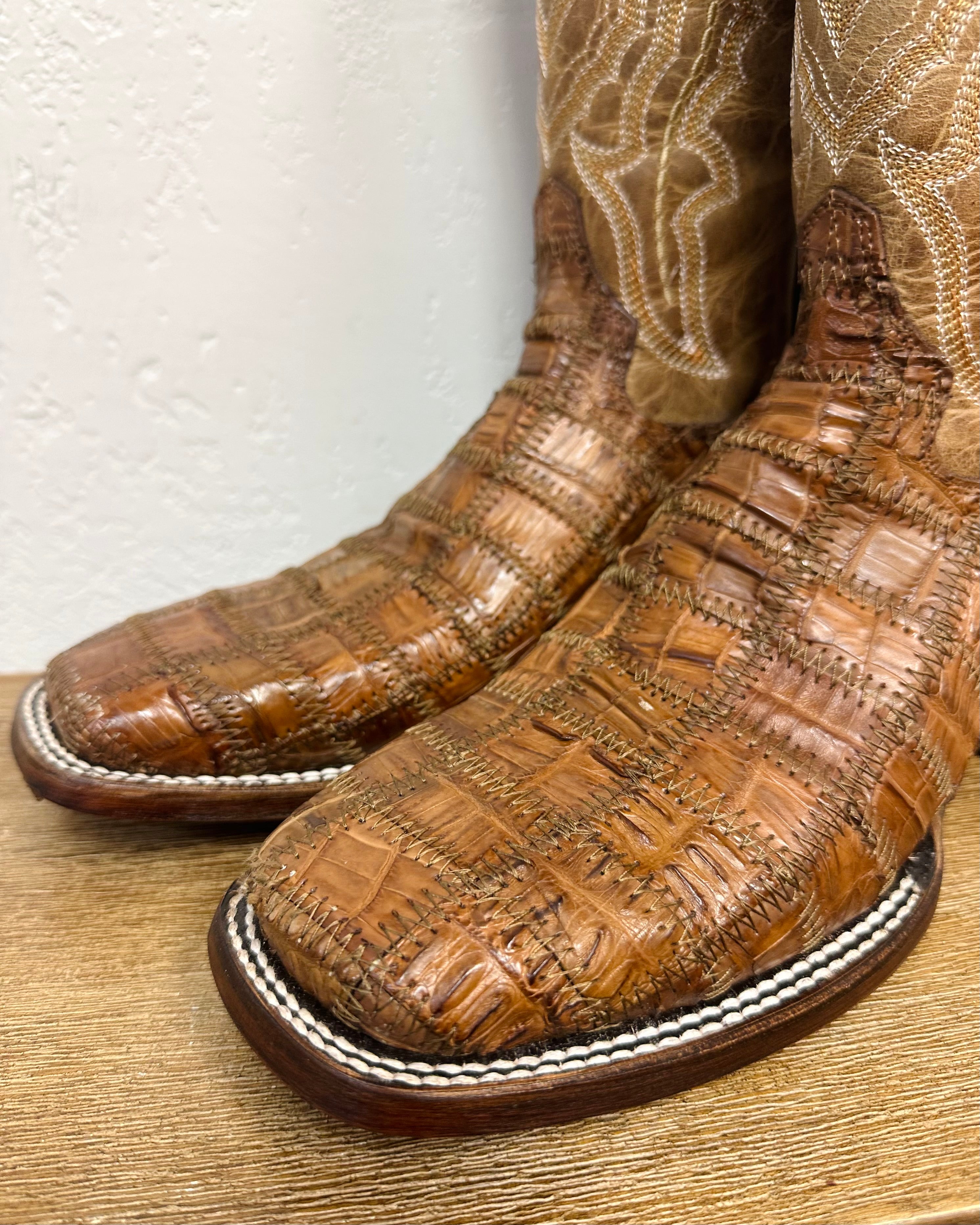 Circle G Genuine Caiman Patchwork Boots