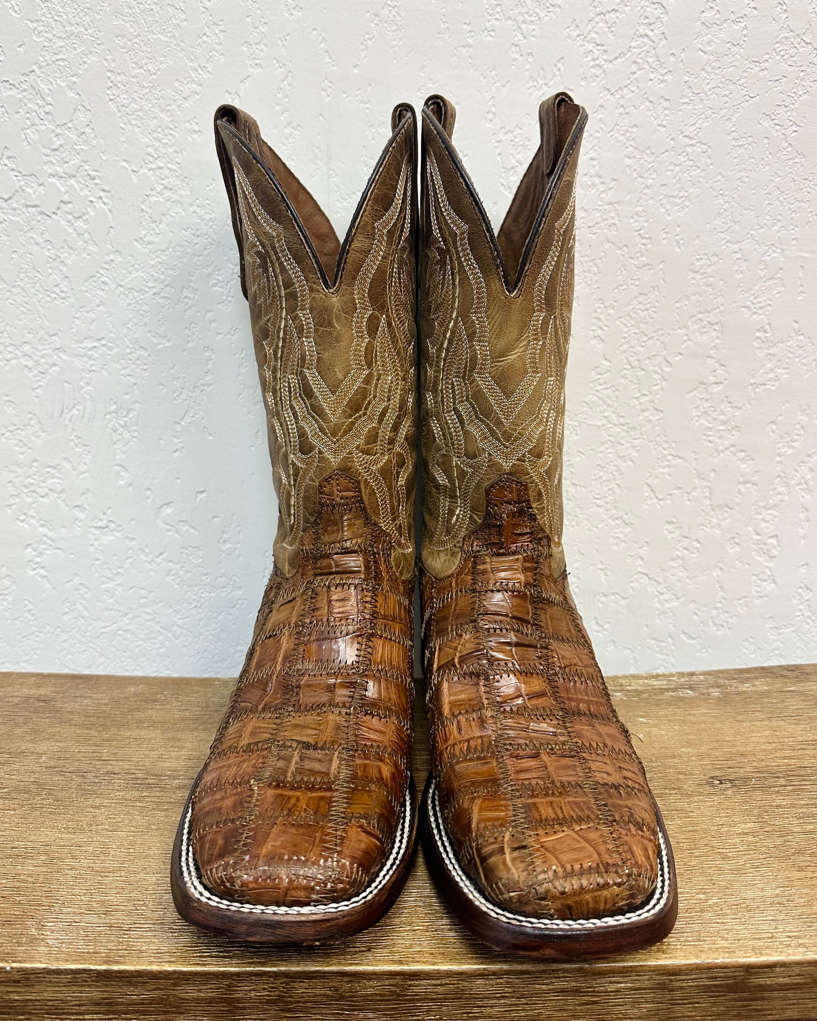 Circle G Genuine Caiman Patchwork Boots