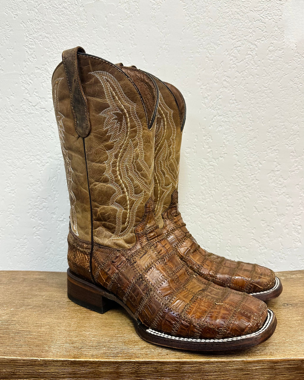 Circle G Genuine Caiman Patchwork Boots
