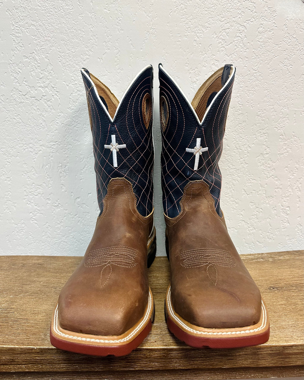 Twisted X Cross Embroidered Work Boots