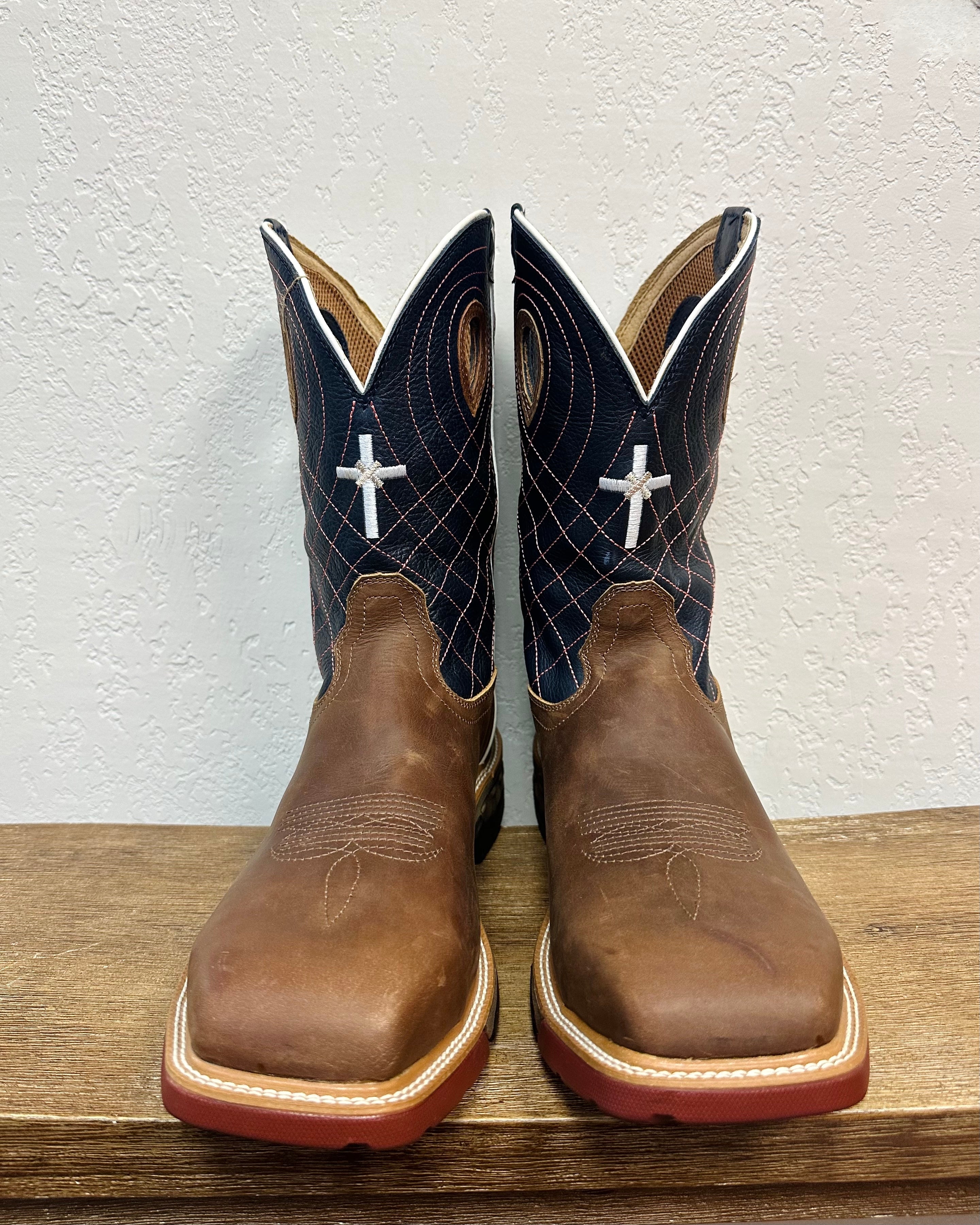 Twisted X Cross Embroidered Work Boots