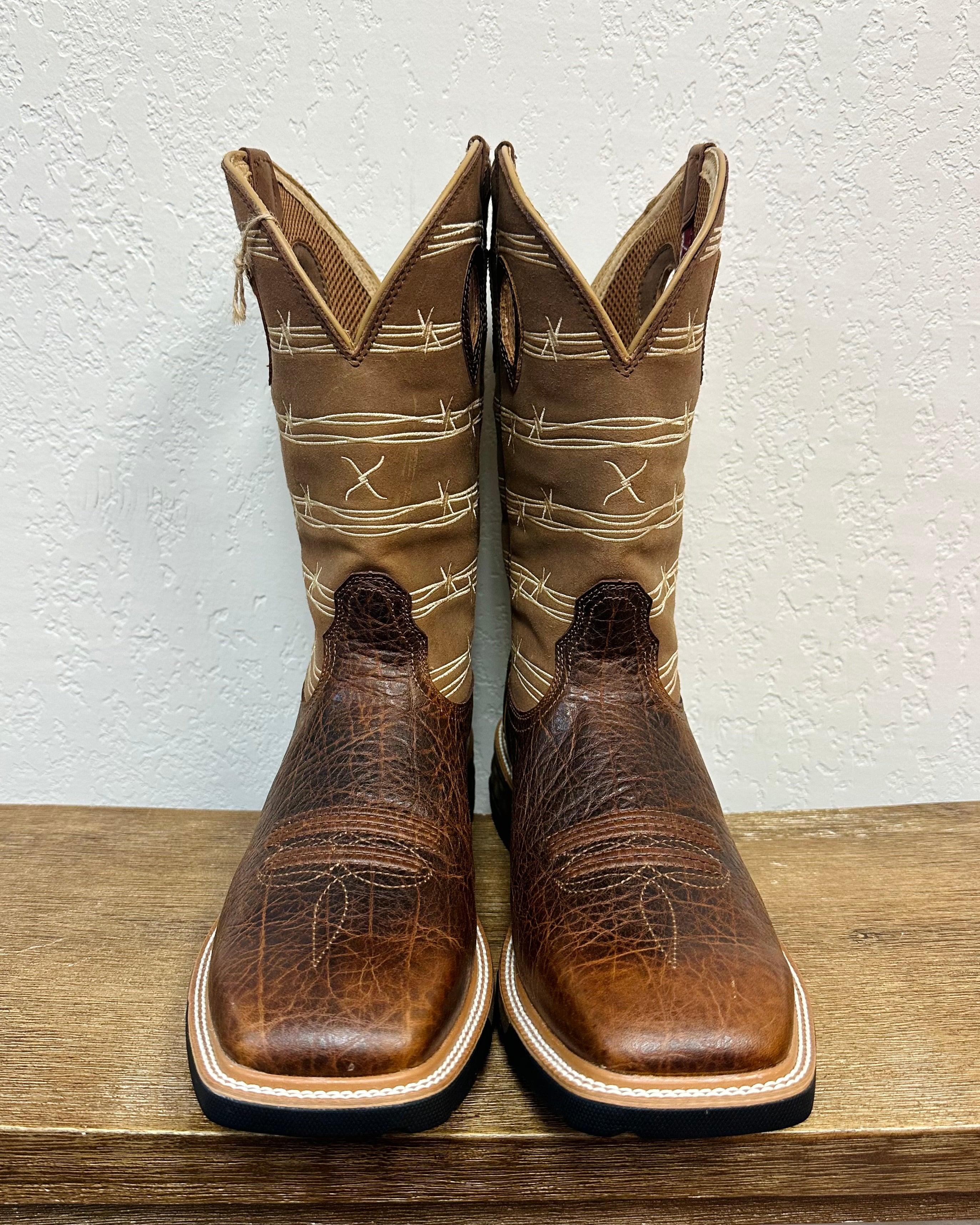 Twisted X Barbed Wire Embroidered Work Boots