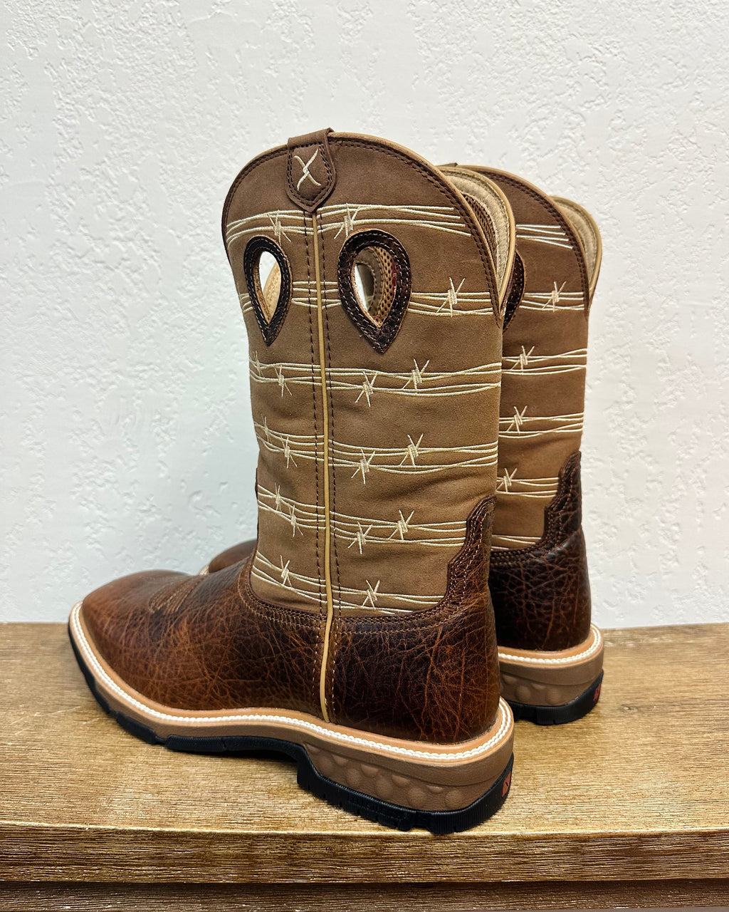 Twisted X Barbed Wire Embroidered Work Boots