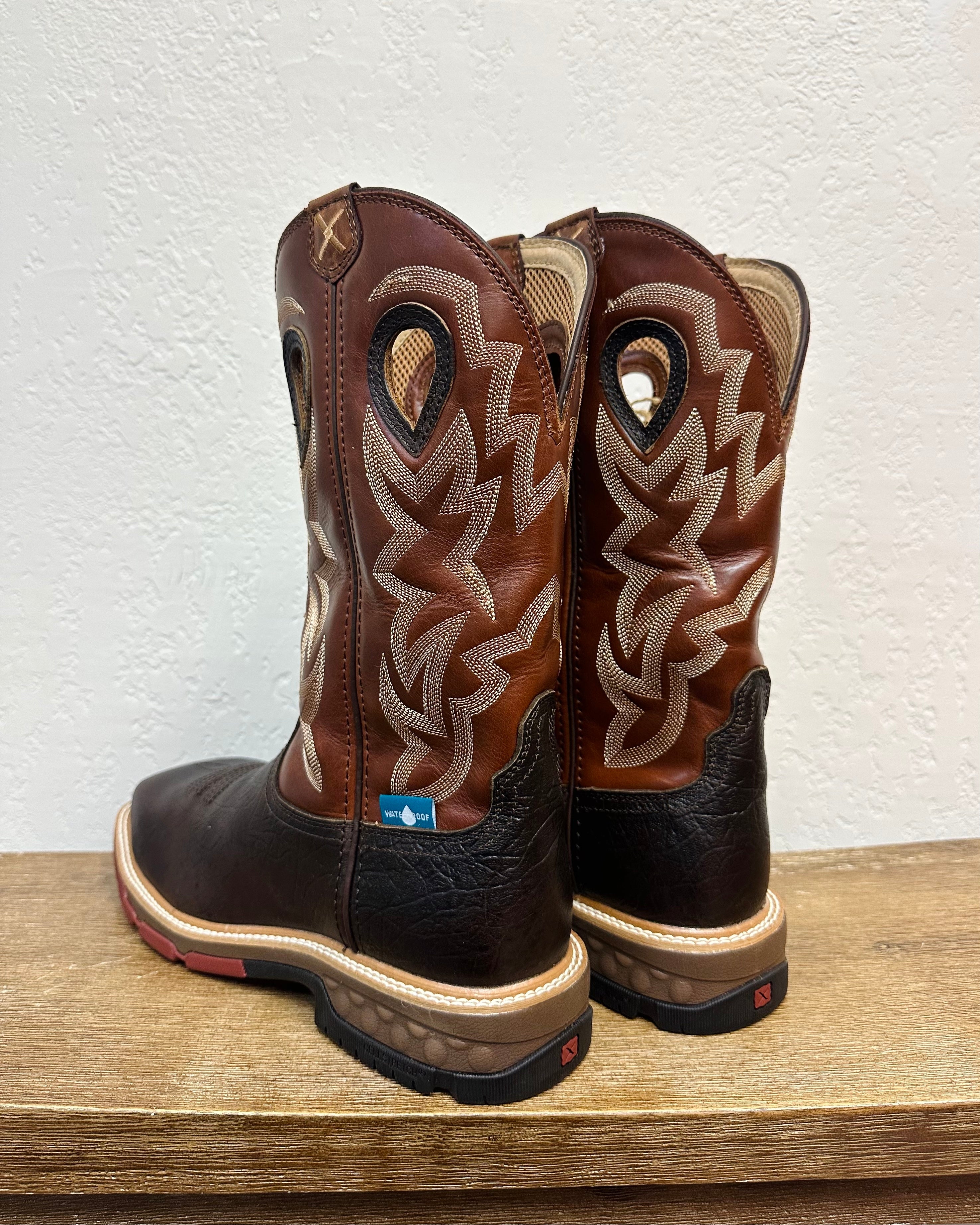 Twisted X Smoky Chocolate Embroidered Work Boots