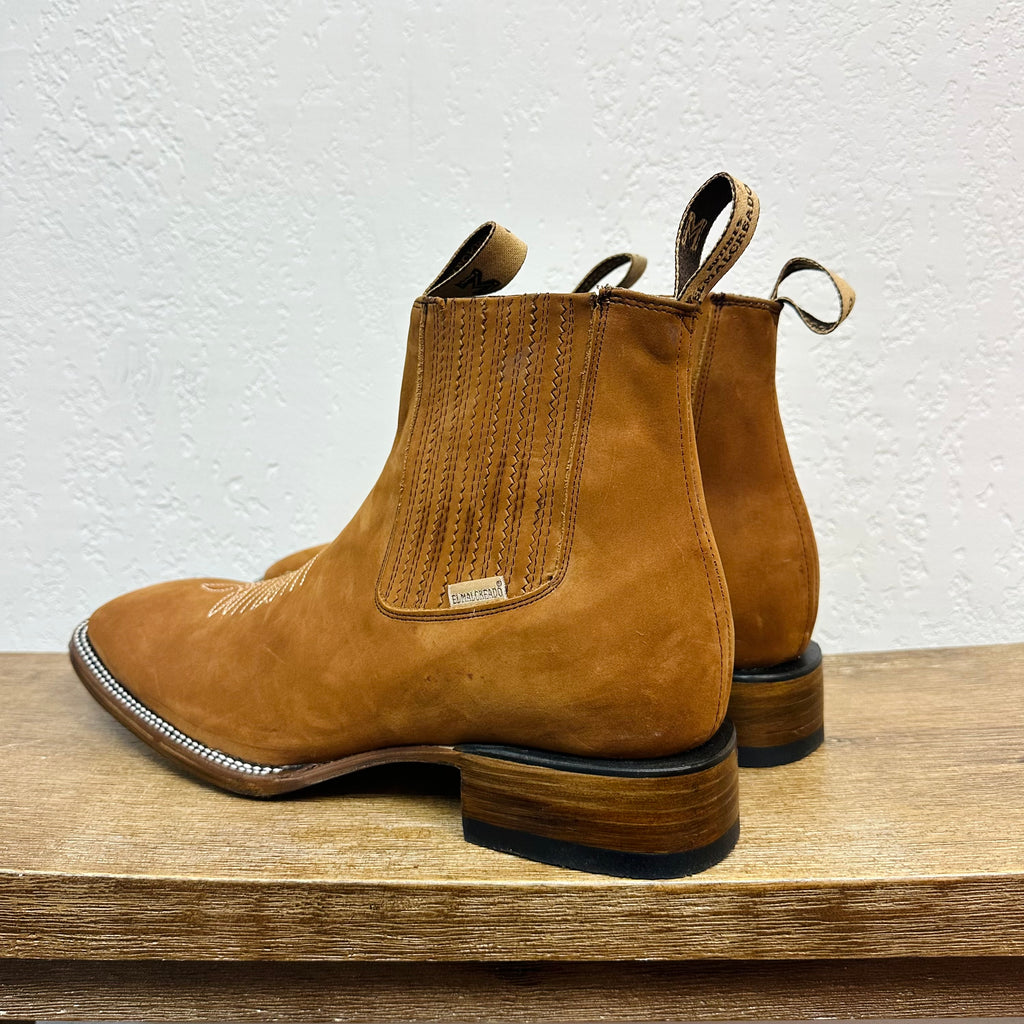 El Malcreado Brown Embroidered Chelsea Boots
