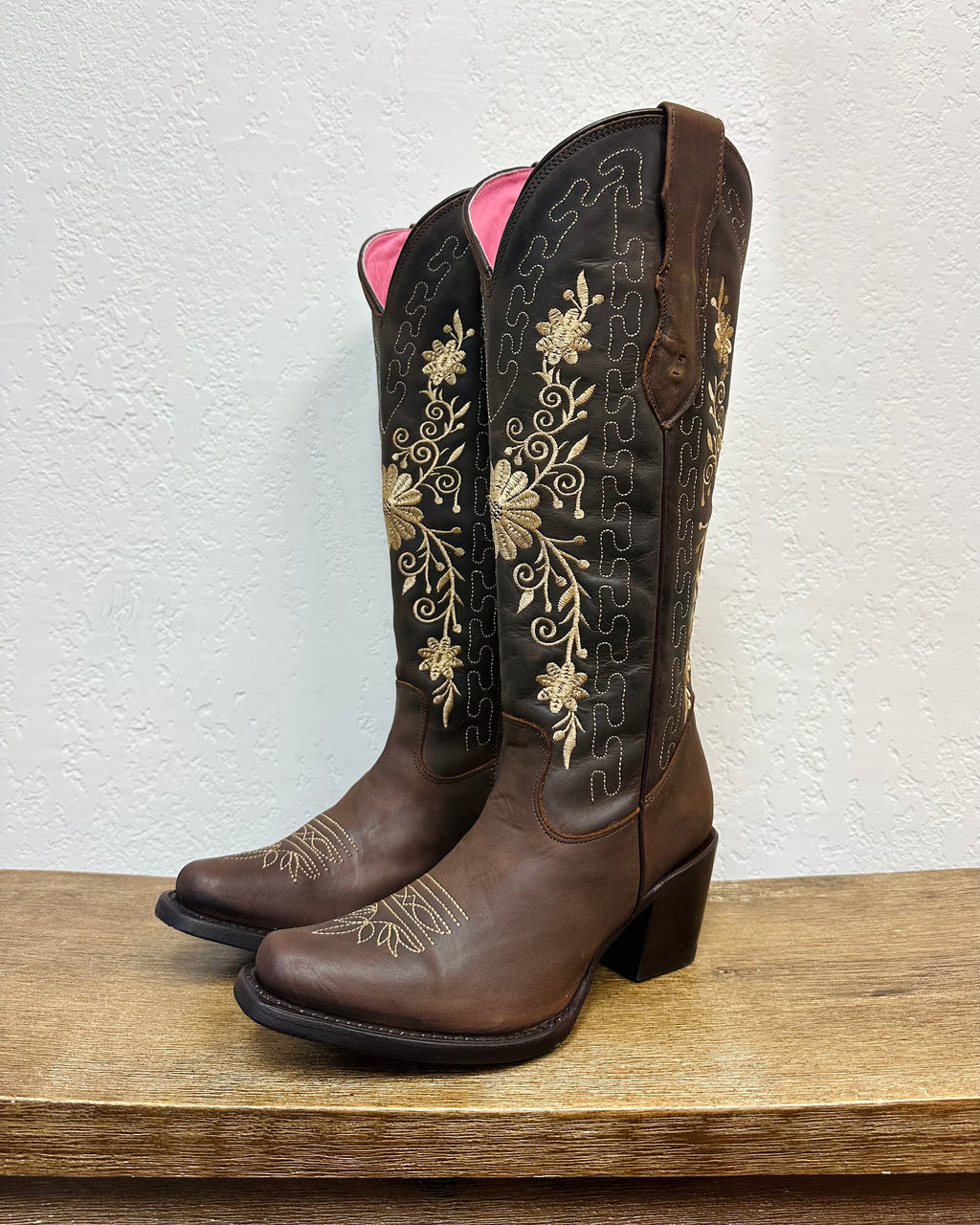 El Malcreado Mocha Embroidered Boots