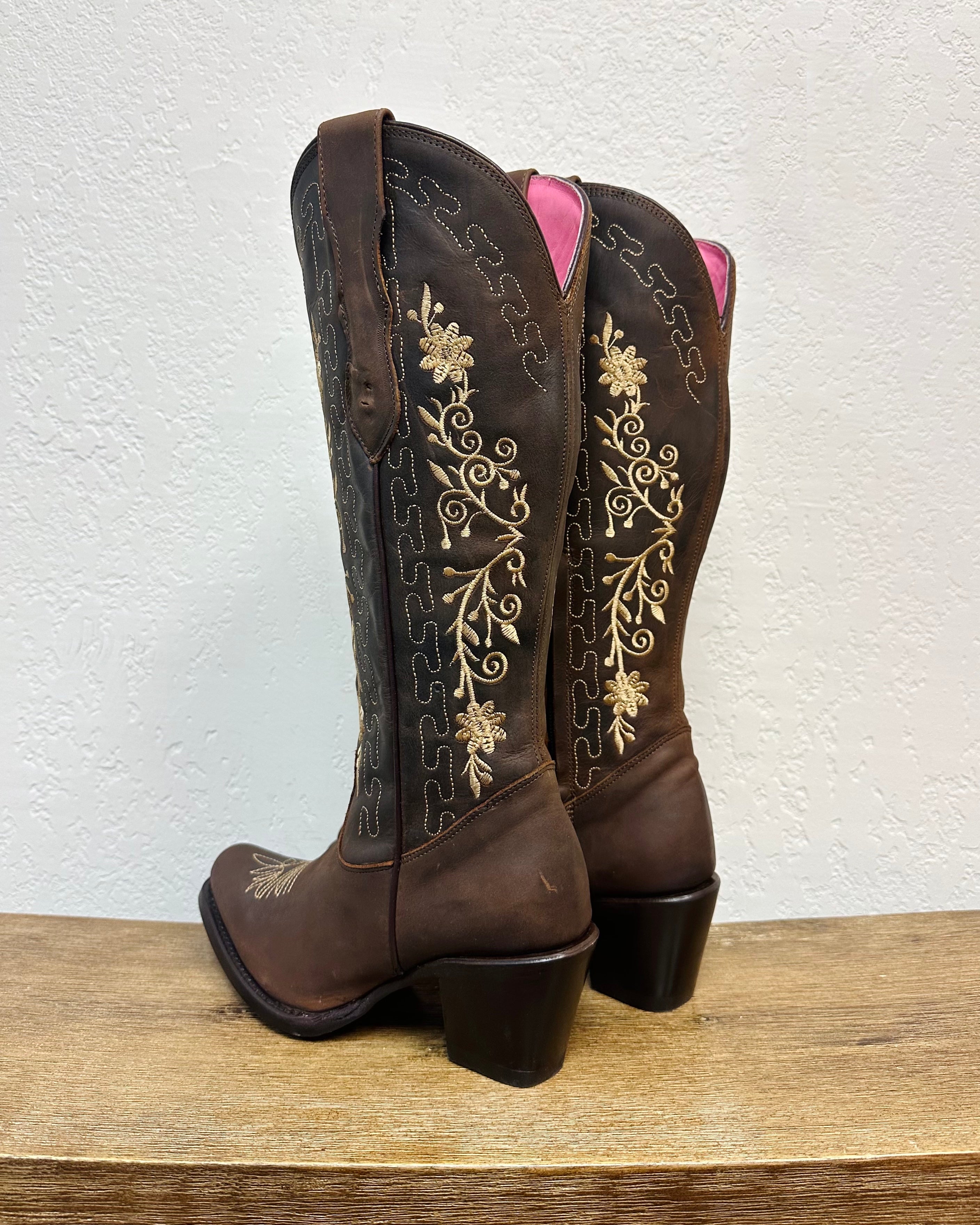 El Malcreado Mocha Embroidered Boots