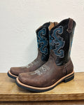 TJayz Mocha Leather Embroidered Boots