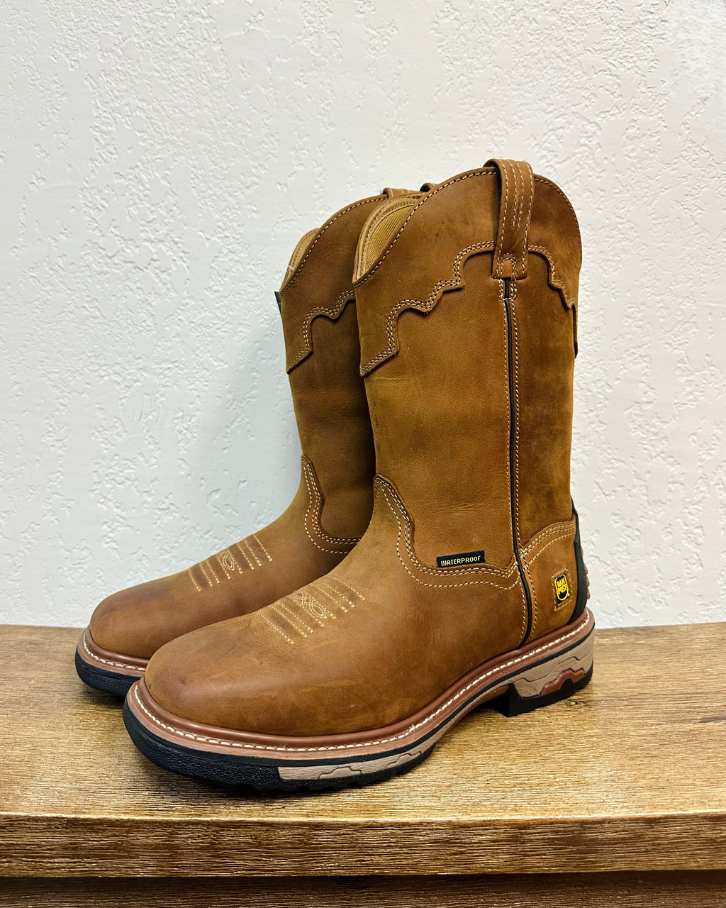 Dan Post Saddle Tan Blayde Square Toe Work Boots