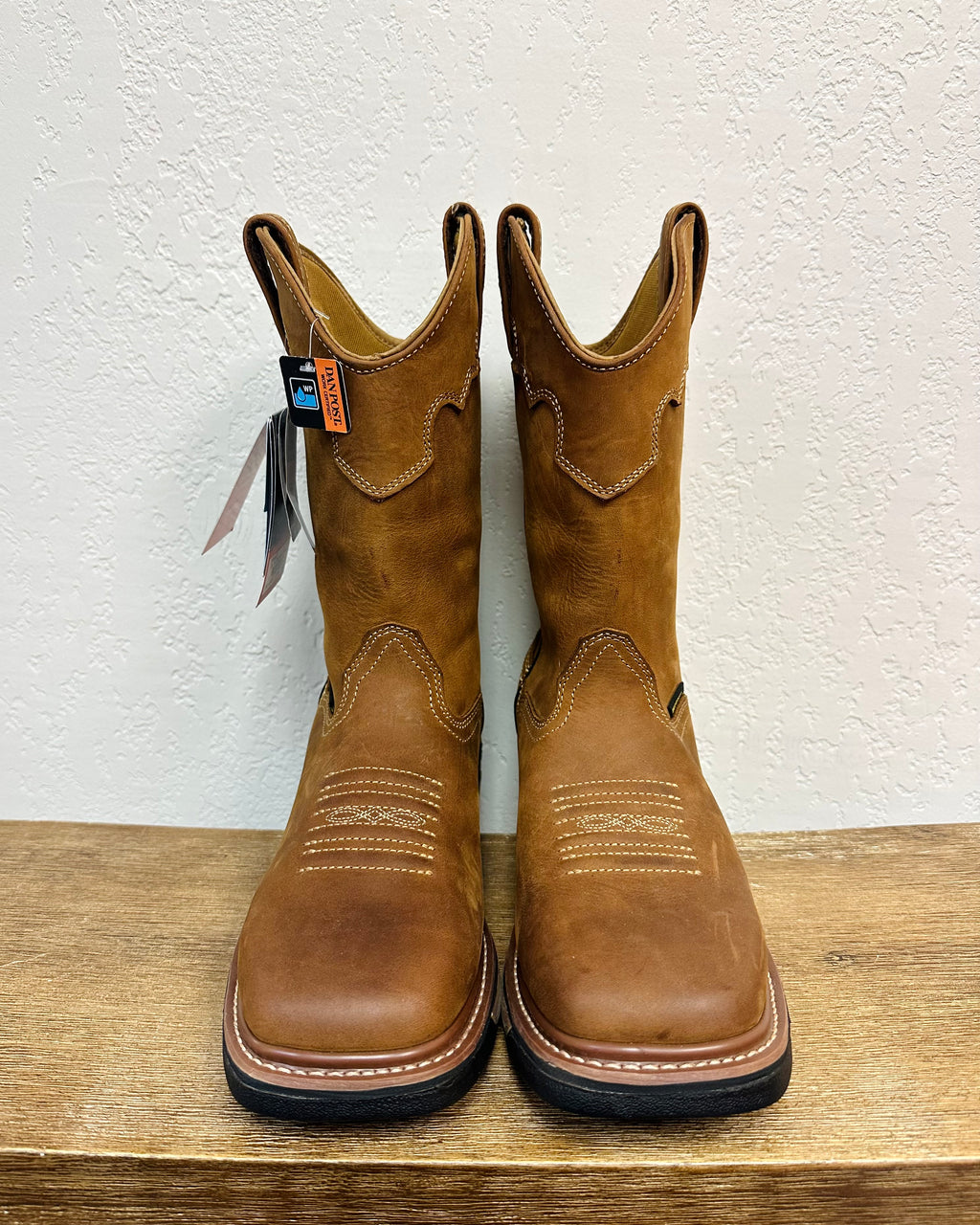 Dan Post Saddle Tan Blayde Square Toe Work Boots
