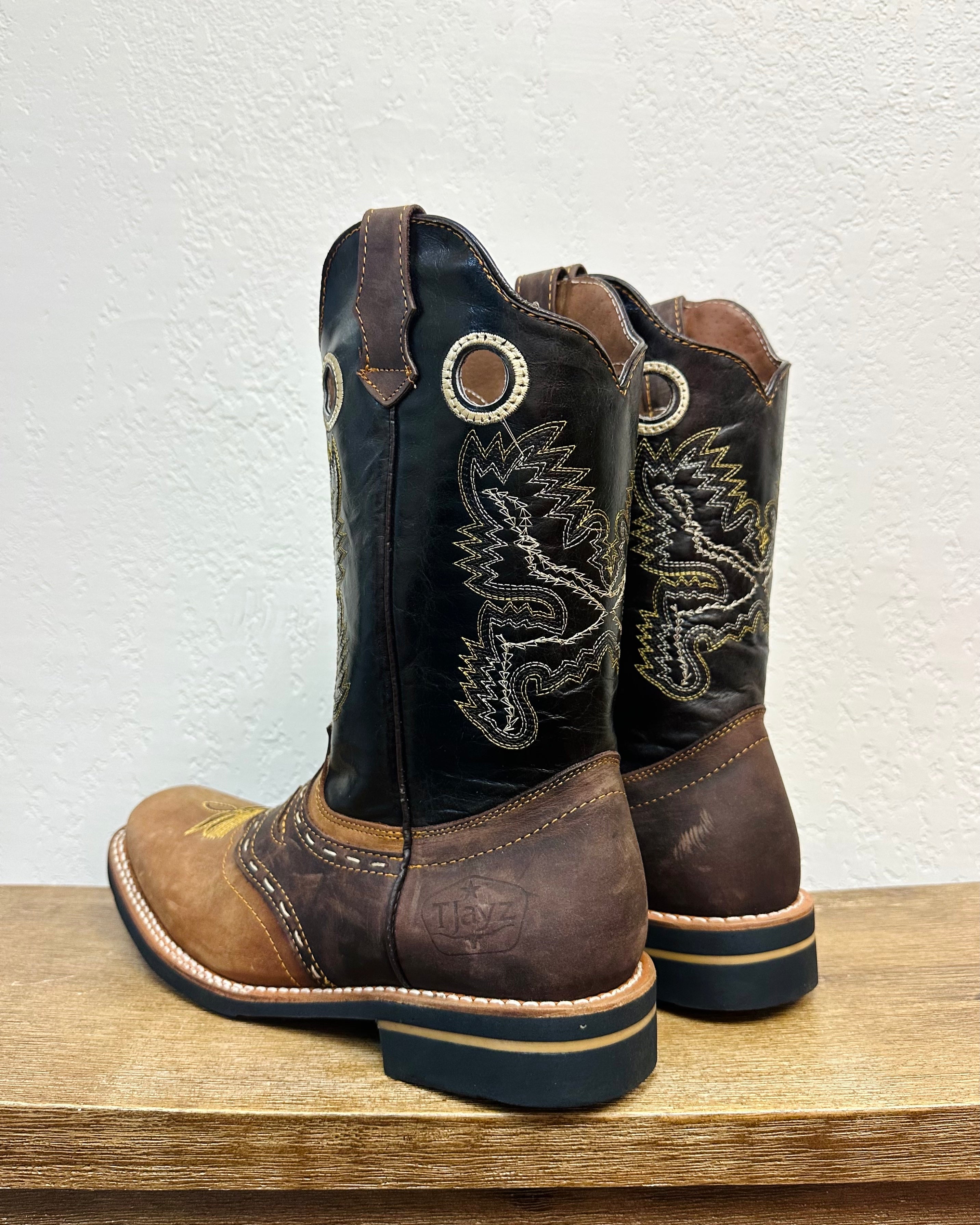 TJayz Bull Cutout Embroidered Boots