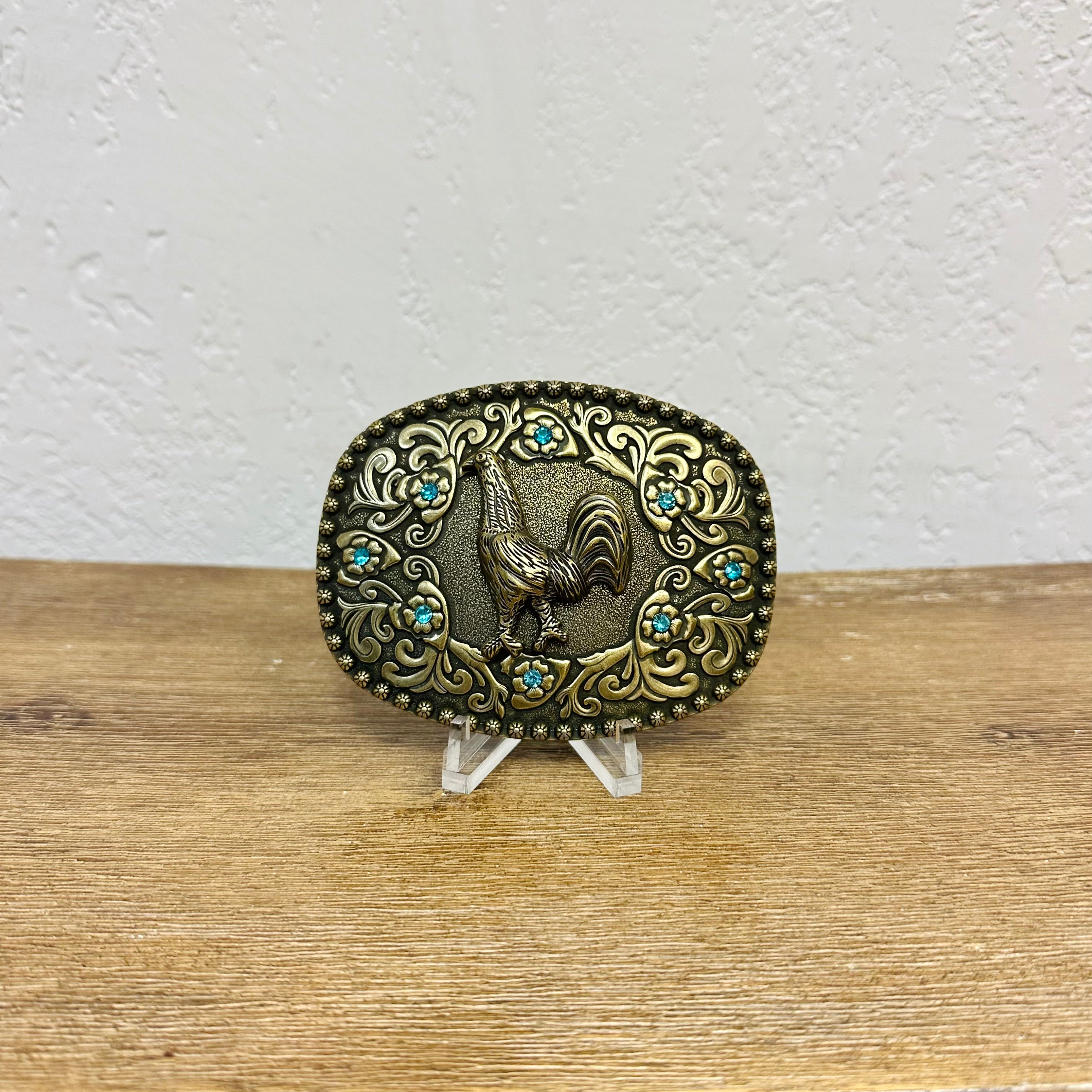 Embellished Rooster Mexican Belt Buckle