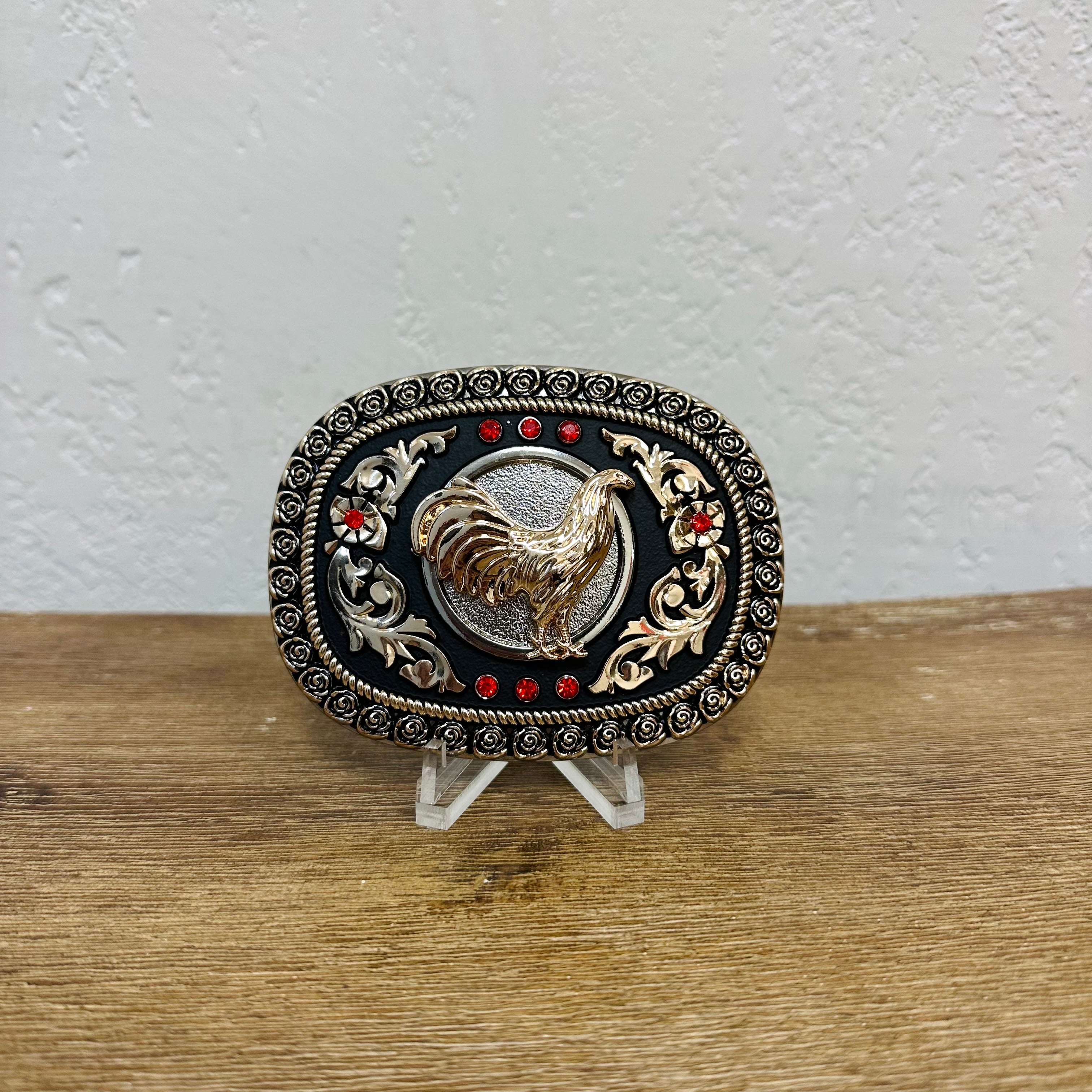 Filigree Rooster Mexican Belt Buckle