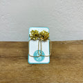 Taylor Shaye Floral Rectangular Drop Earrings