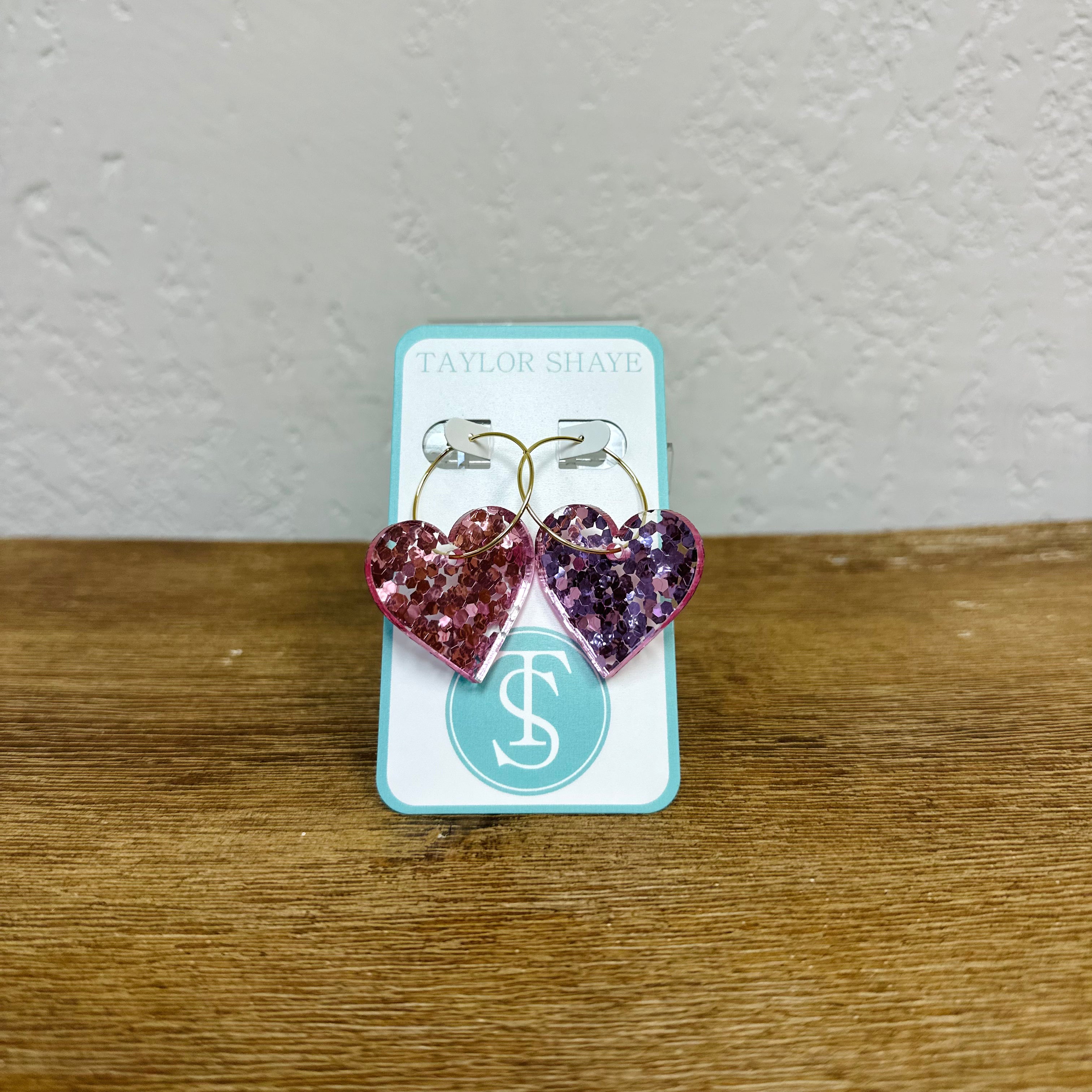 Taylor Shaye Heart Hoop Earrings