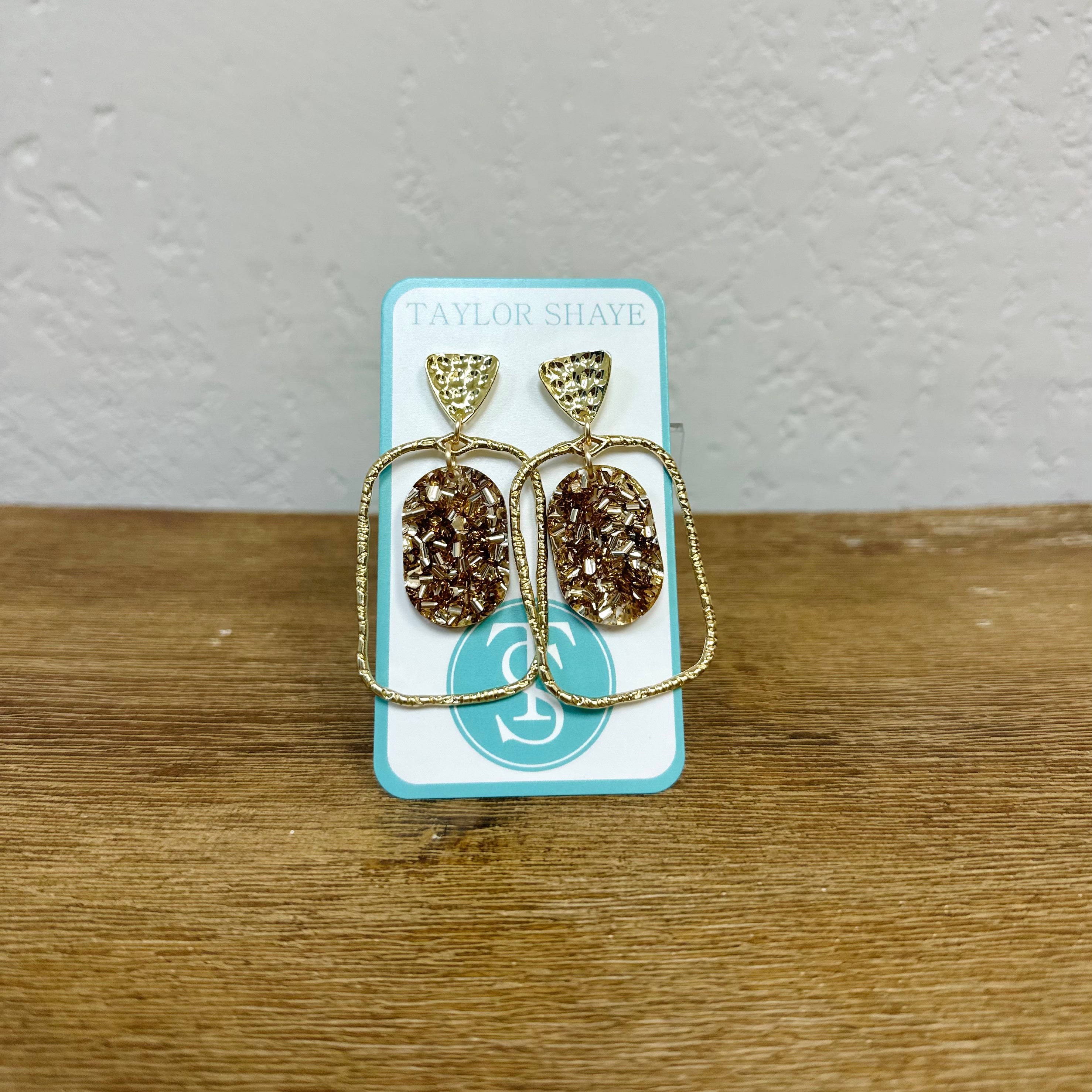 Taylor Shaye Gold Beaded Drop Earrings