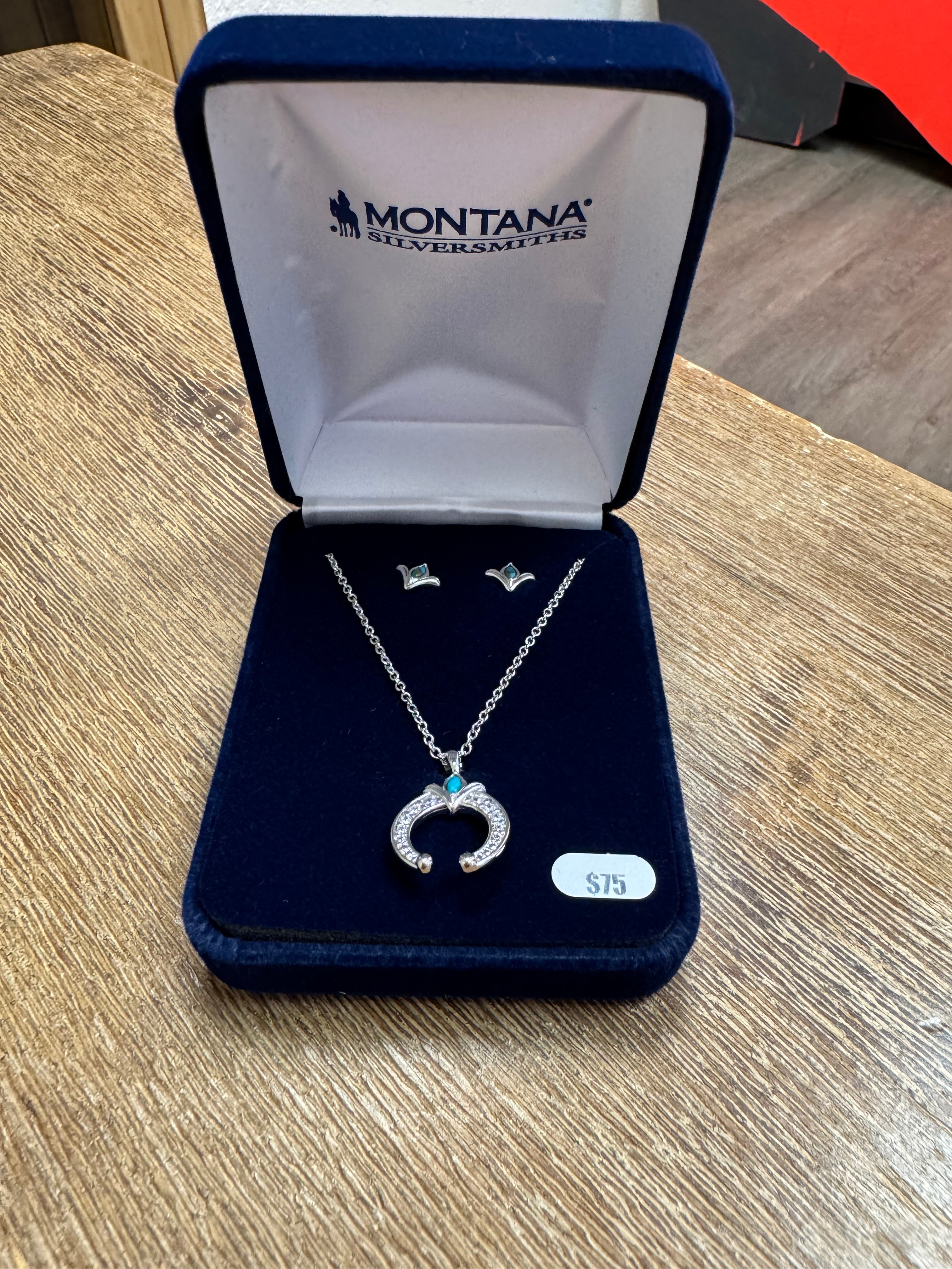 Montana Silversmith Simple Squash Blossom Crystal Jewelry Set