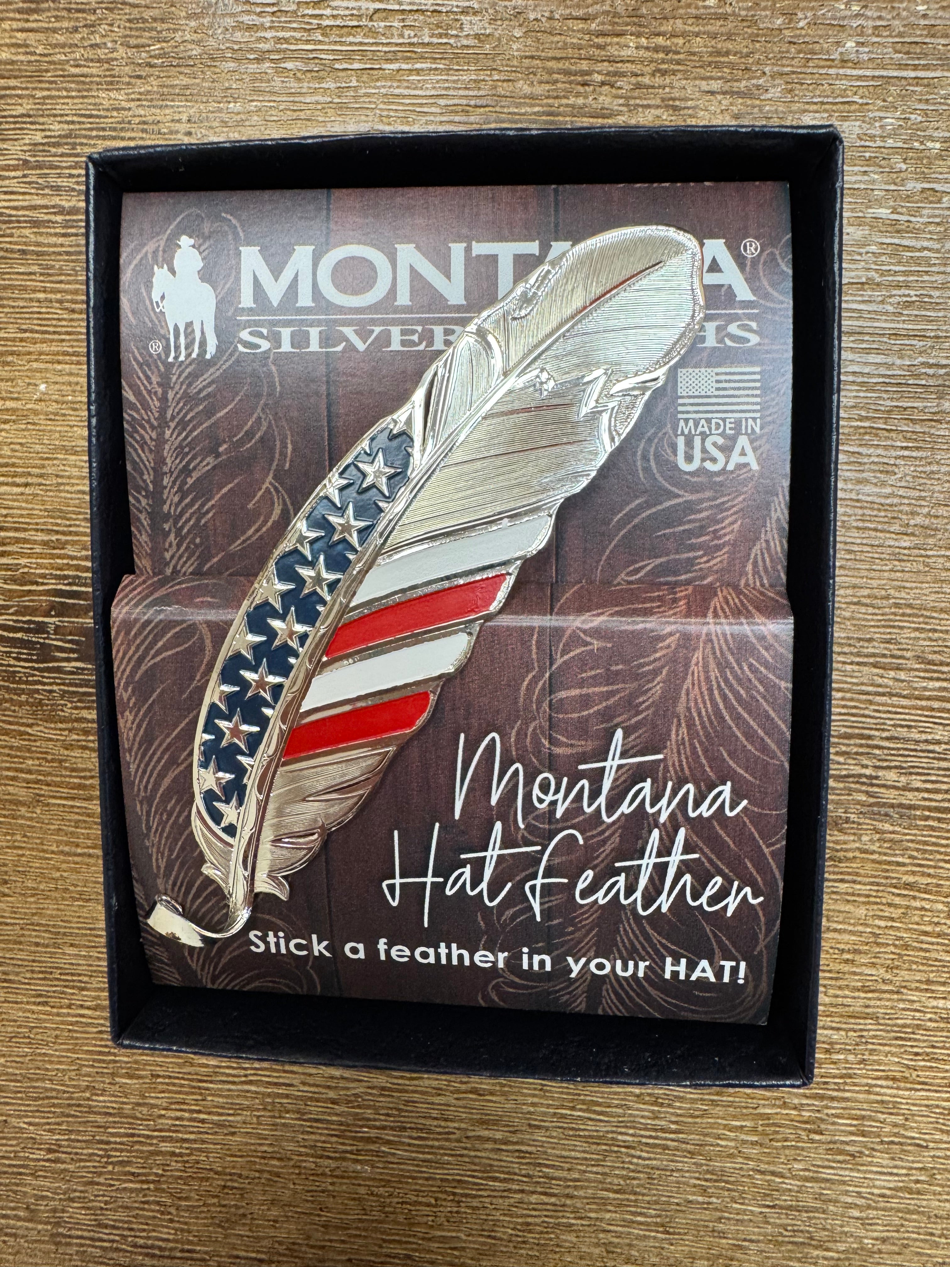 Montana Silversmith Stars & Stripes USA Flag Hat Feather