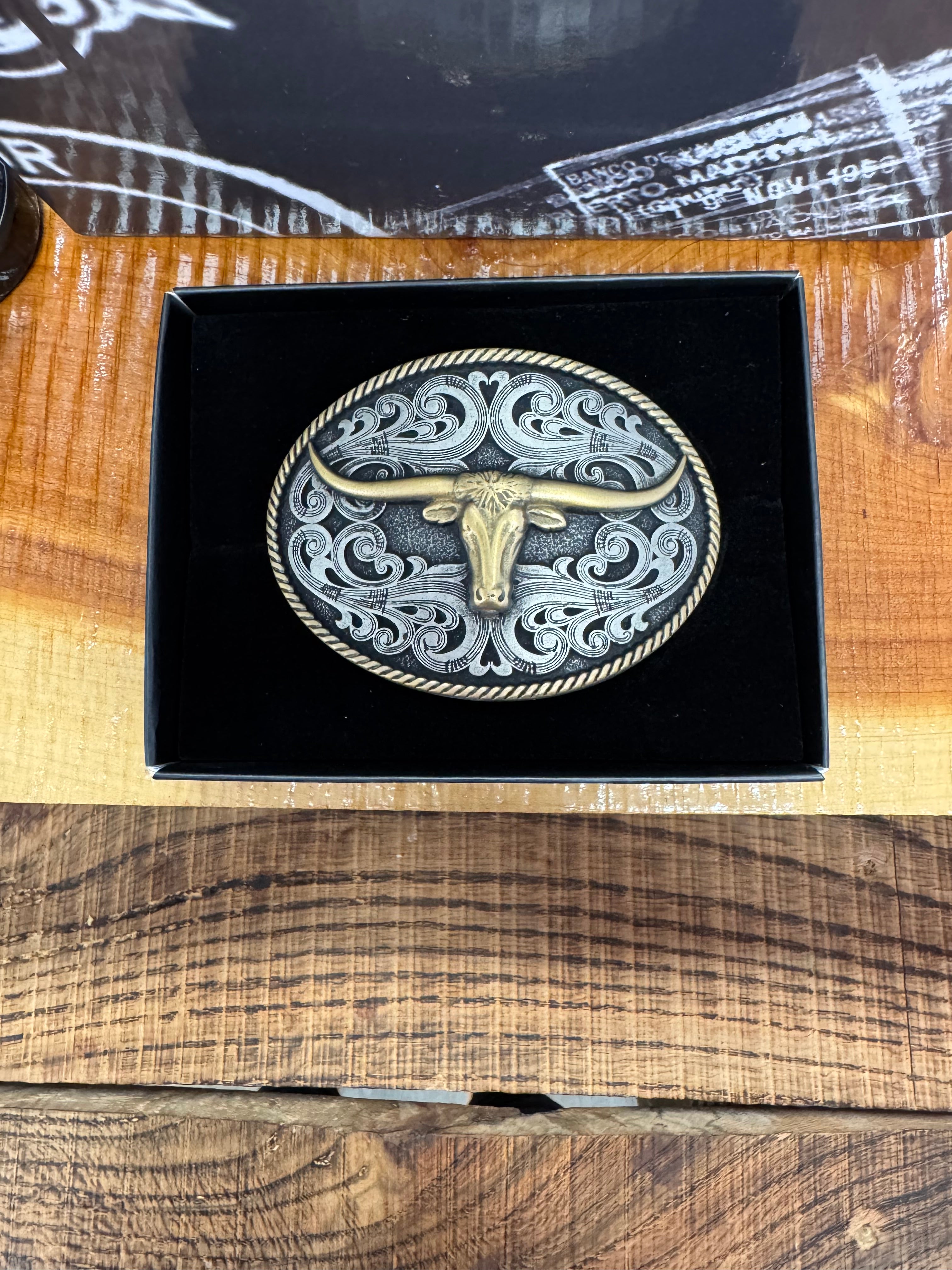 Montana Silversmith Two-Tone Longhorn Attitude Buckle