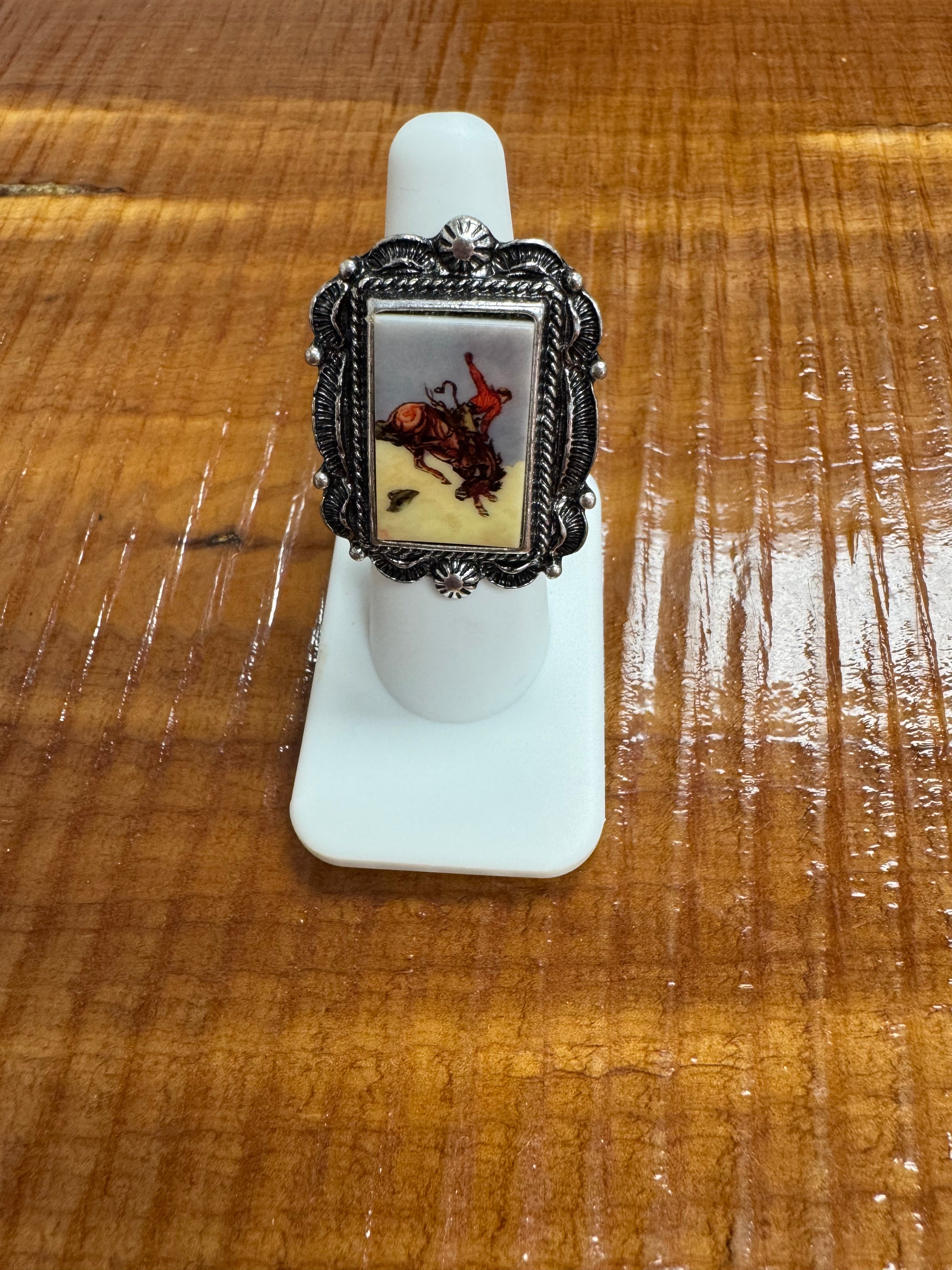 Bucking Cowboy Buckle Ring
