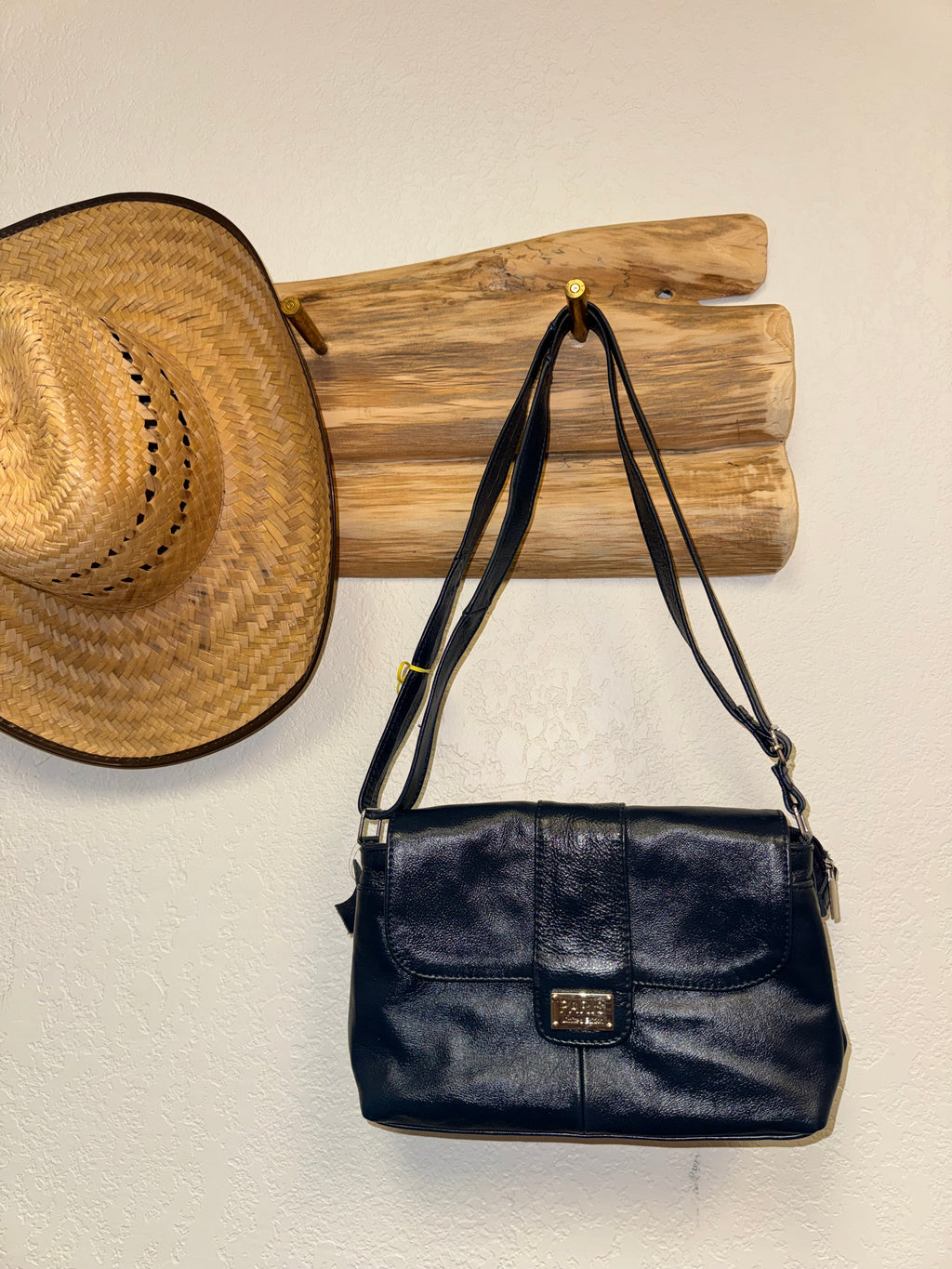 Blue Mexican Leather Shoulder Bag