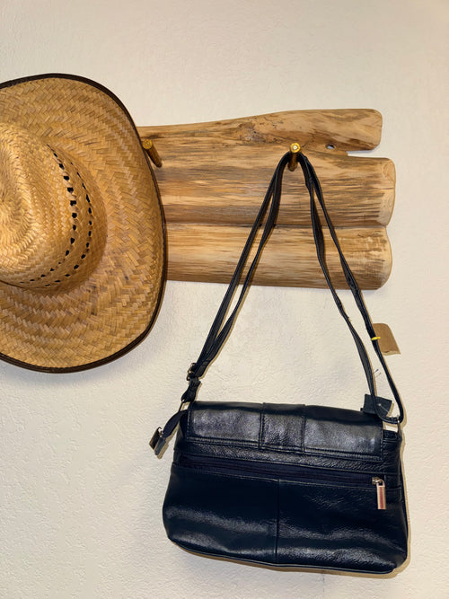 Blue Mexican Leather Shoulder Bag