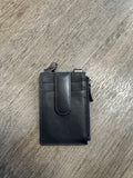 Black Leather Card Holder with Clip
