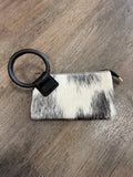 Montana West Black Cowhide Wristlet