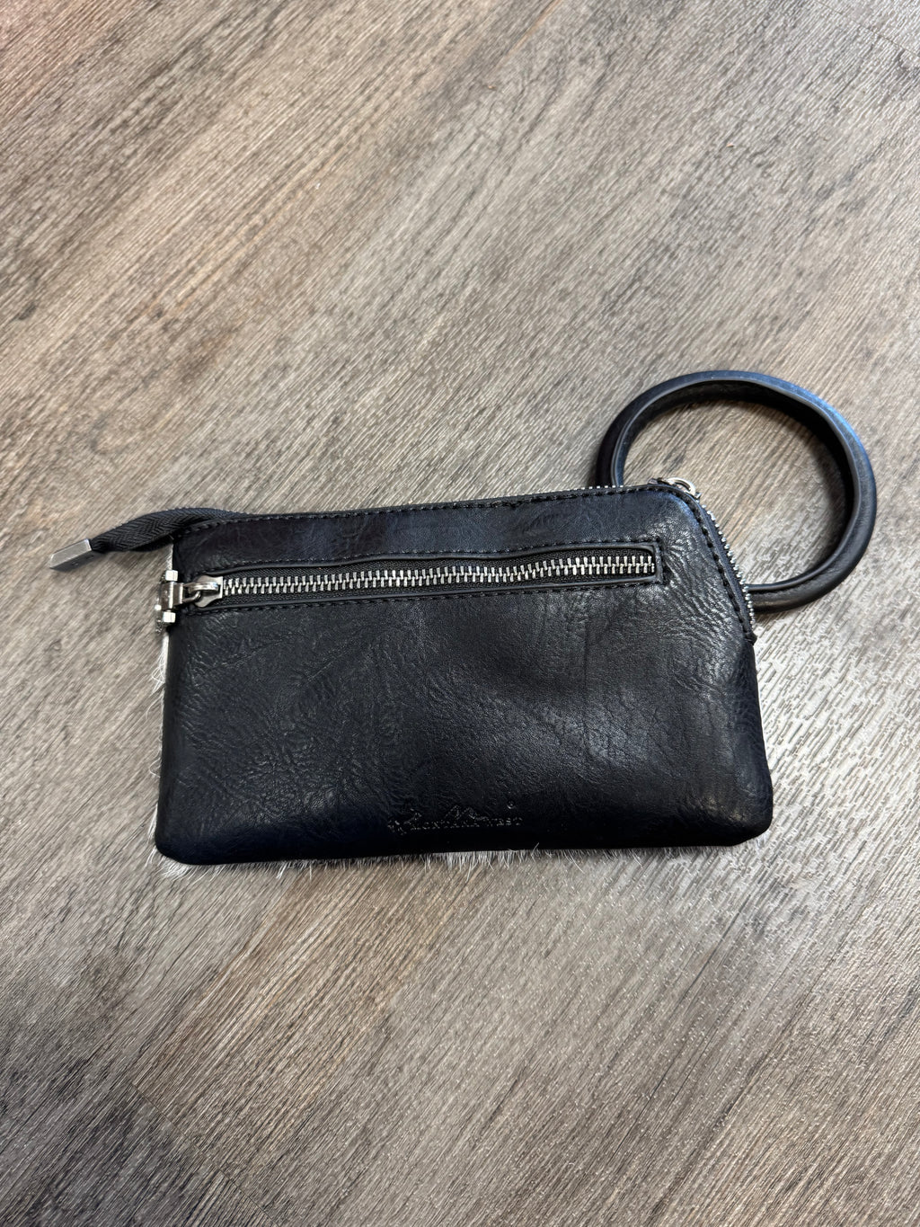 Montana West Black Cowhide Wristlet